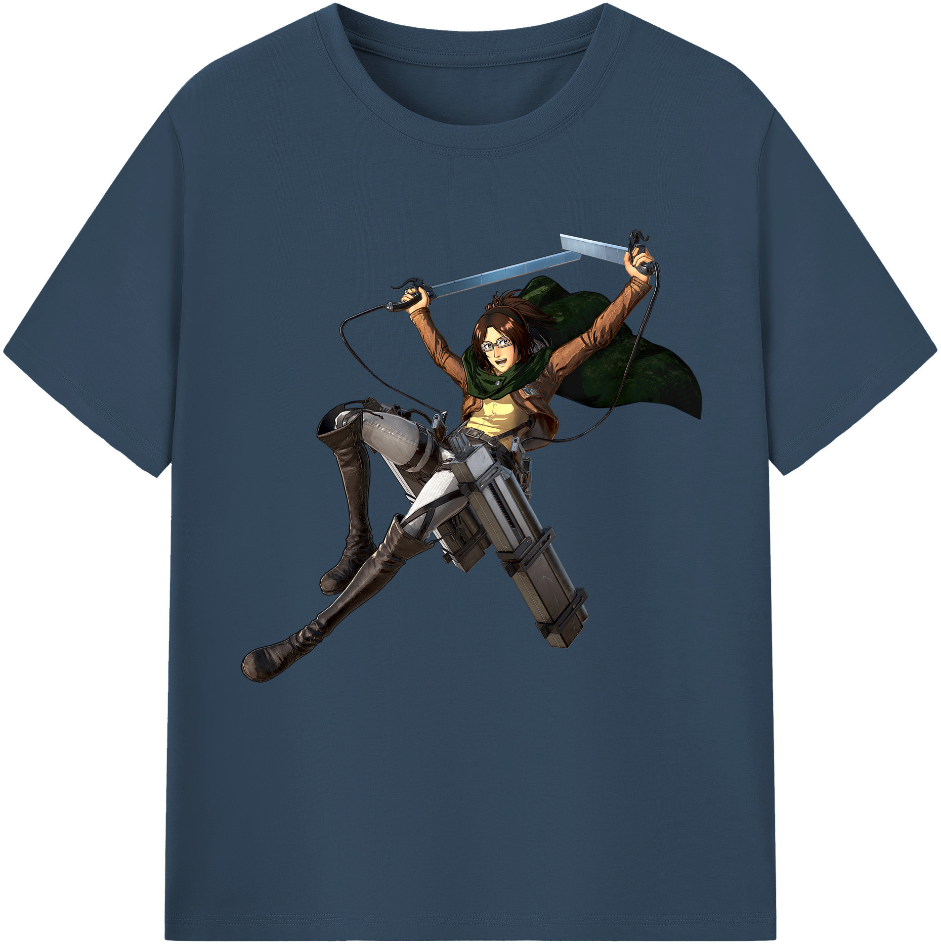 （画像用） 進撃の巨人 ハンジ·ゾエ Attack on Titan Hanji Zoe 綿100％半袖Tシャツ（フロントプリント）