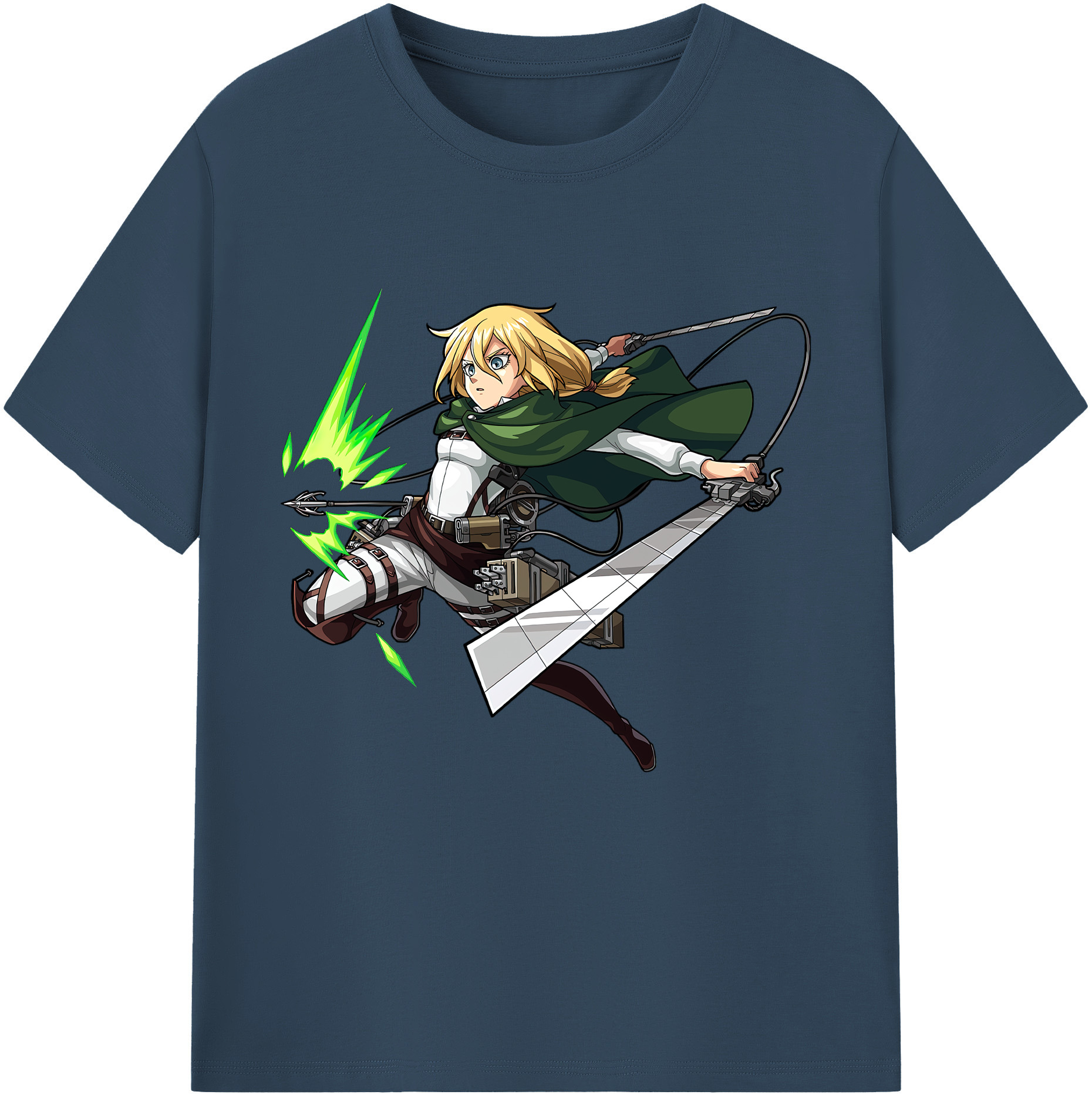 （画像用） 進撃の巨人 クリスタ·レンズ Attack on Titan Christa Lenz 綿100％半袖Tシャツ（フロントプリント）