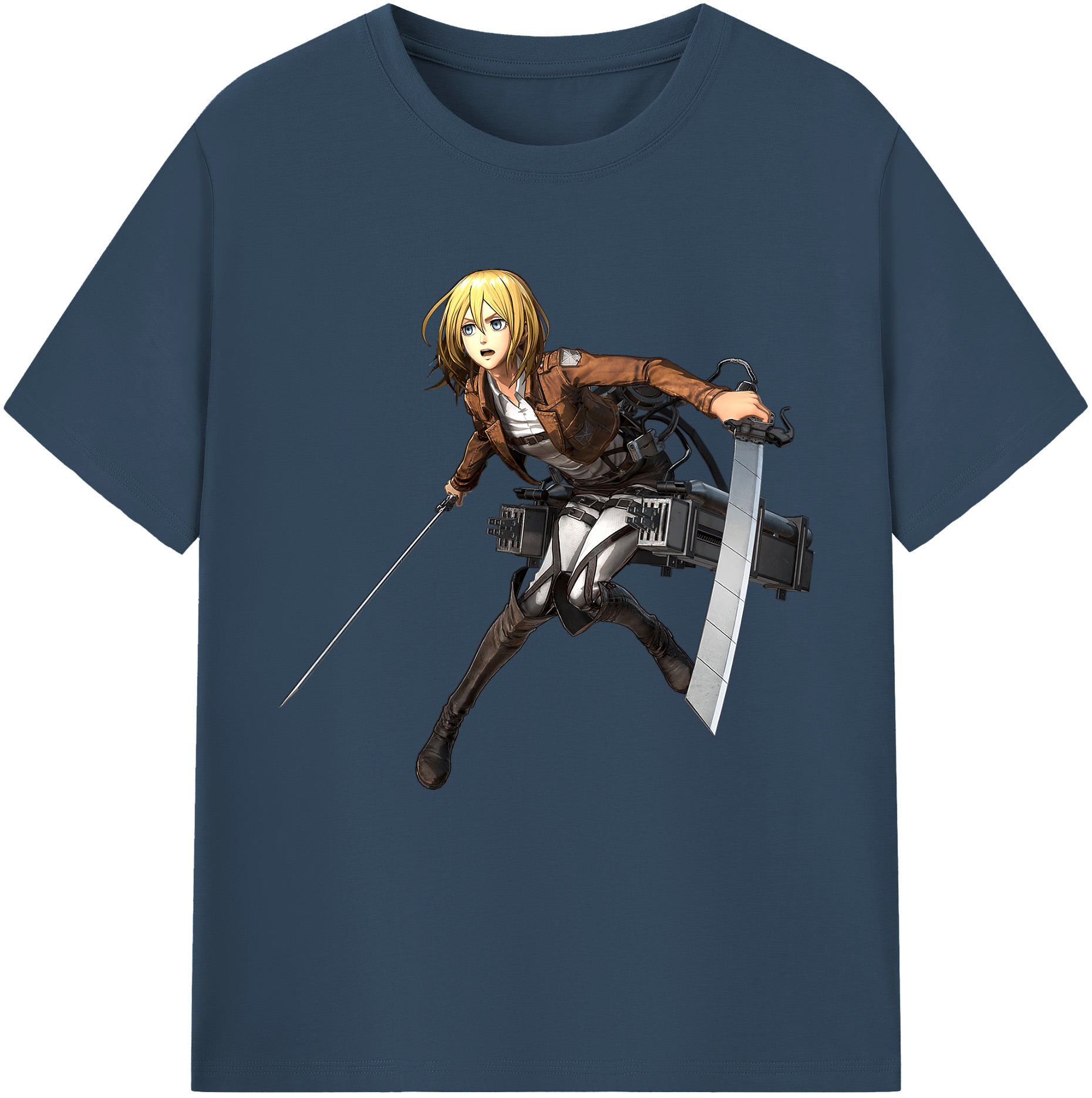 （画像用） 進撃の巨人 クリスタ·レンズ Attack on Titan Christa Lenz 綿100％半袖Tシャツ（フロントプリント）