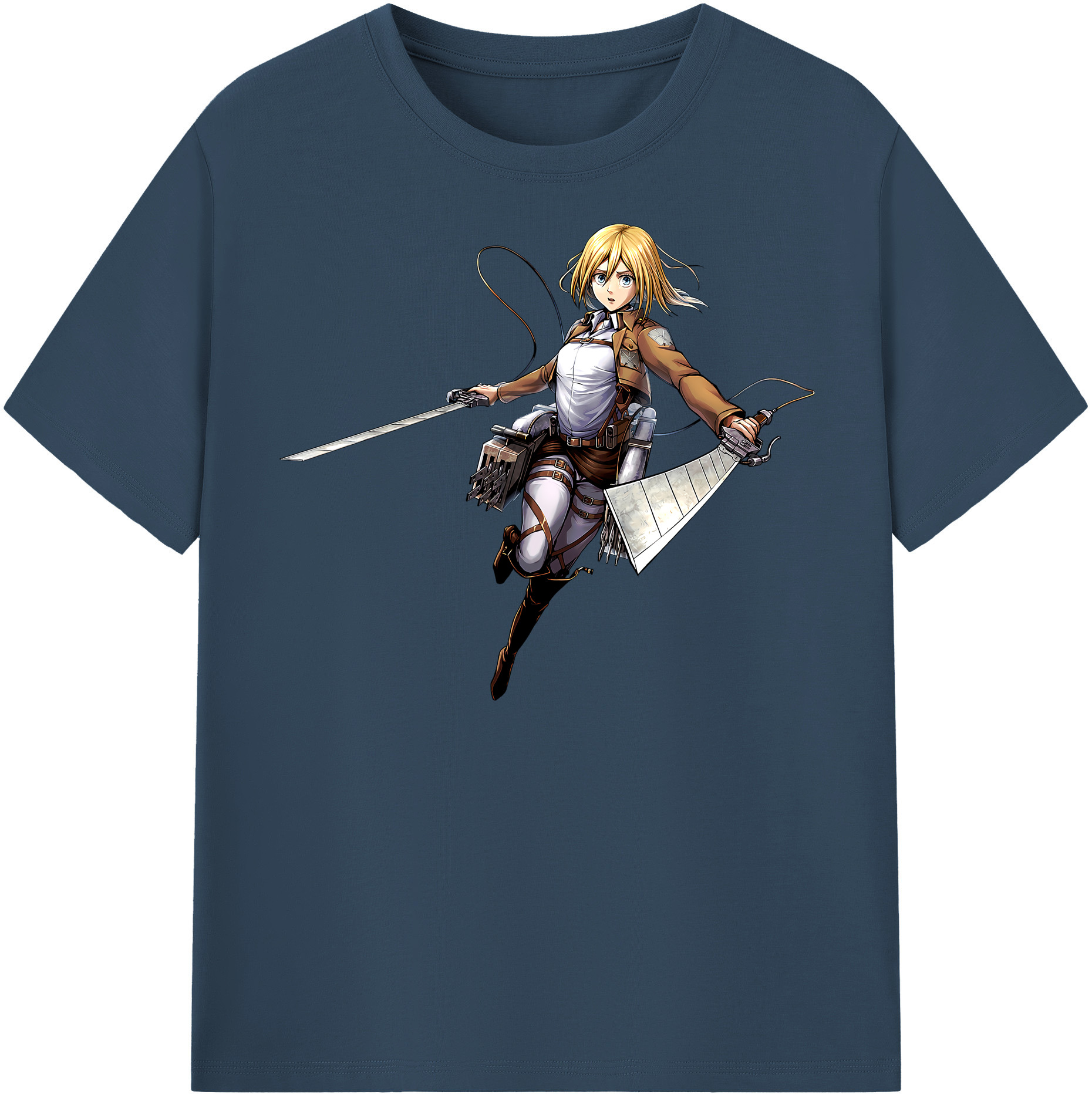 （画像用） 進撃の巨人 クリスタ·レンズ Attack on Titan Christa Lenz 綿100％半袖Tシャツ（フロントプリント）