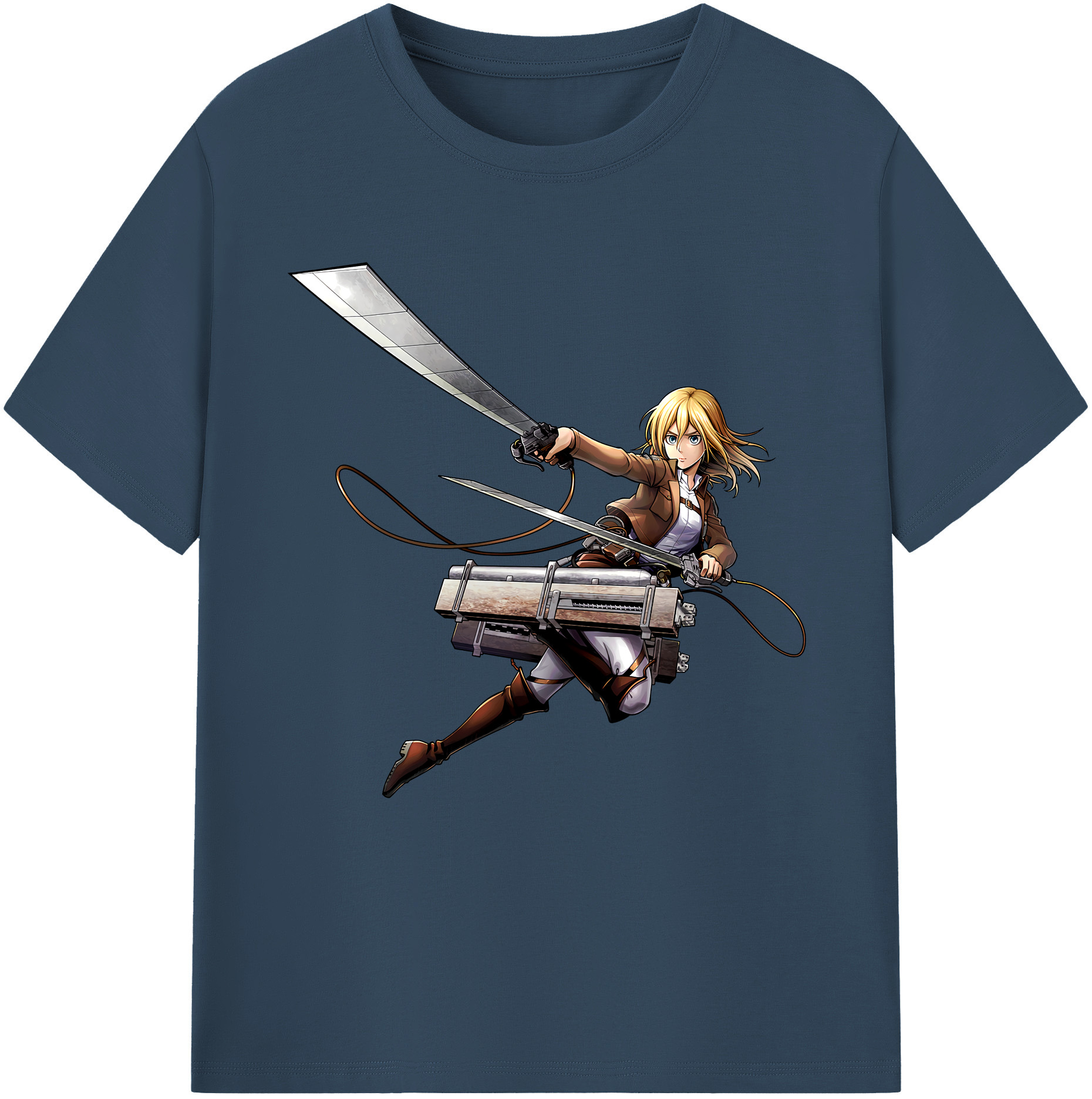 （画像用） 進撃の巨人 クリスタ·レンズ Attack on Titan Christa Lenz 綿100％半袖Tシャツ（フロントプリント）