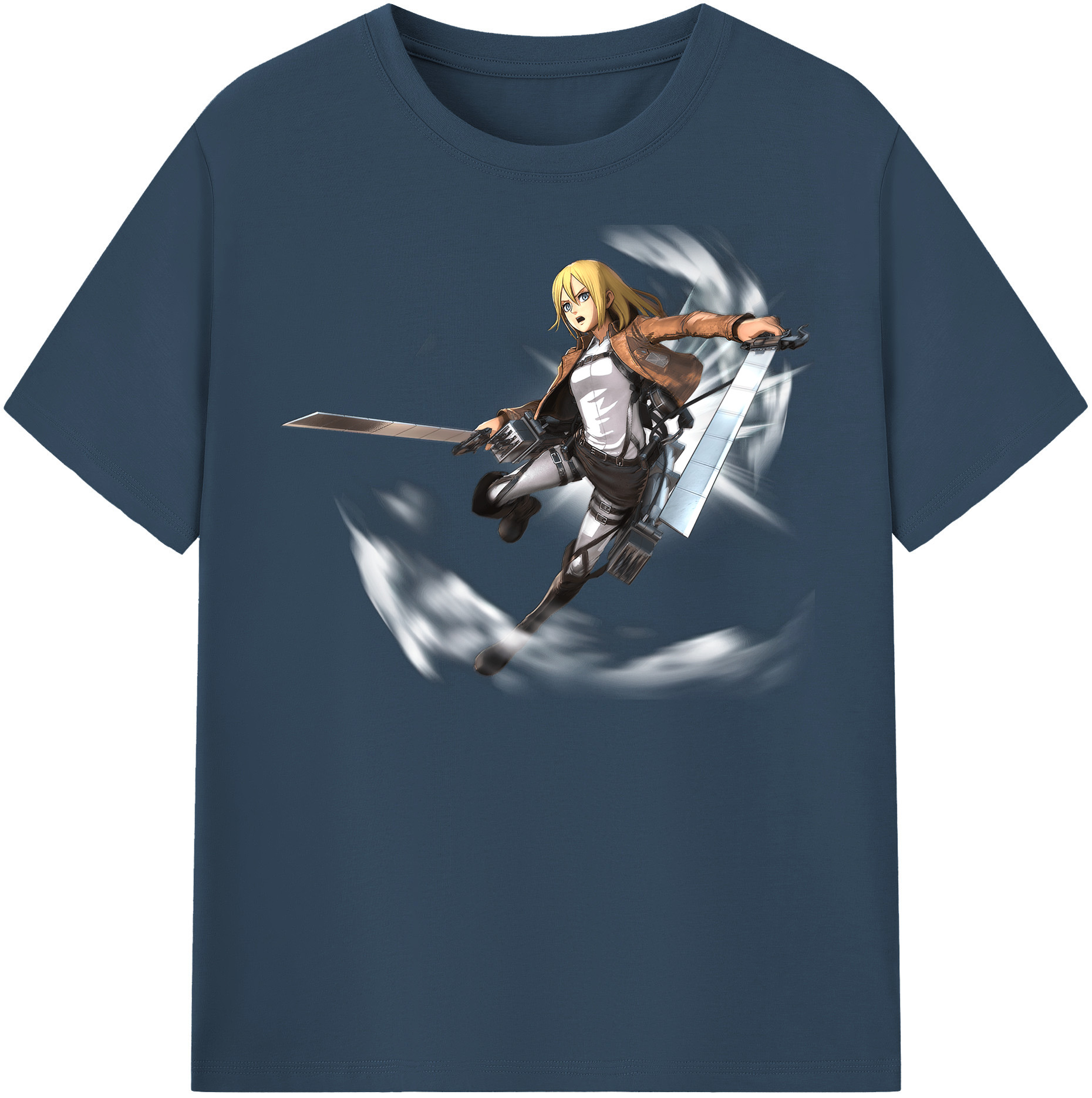 （画像用） 進撃の巨人 クリスタ·レンズ Attack on Titan Christa Lenz 綿100％半袖Tシャツ（フロントプリント）
