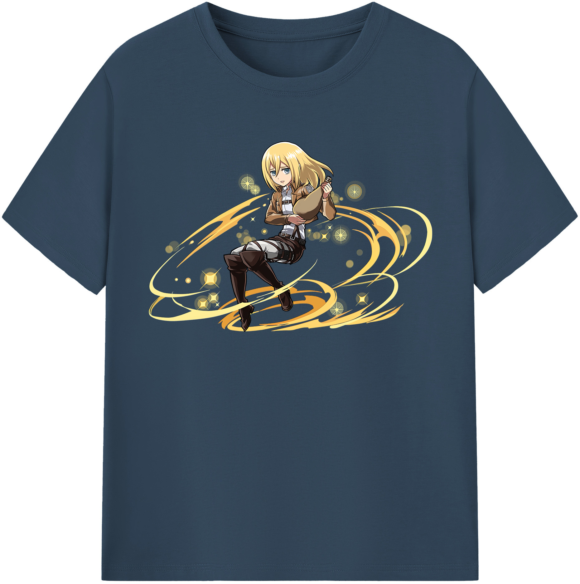 （画像用） 進撃の巨人 クリスタ·レンズ Attack on Titan Christa Lenz 綿100％半袖Tシャツ（フロントプリント）