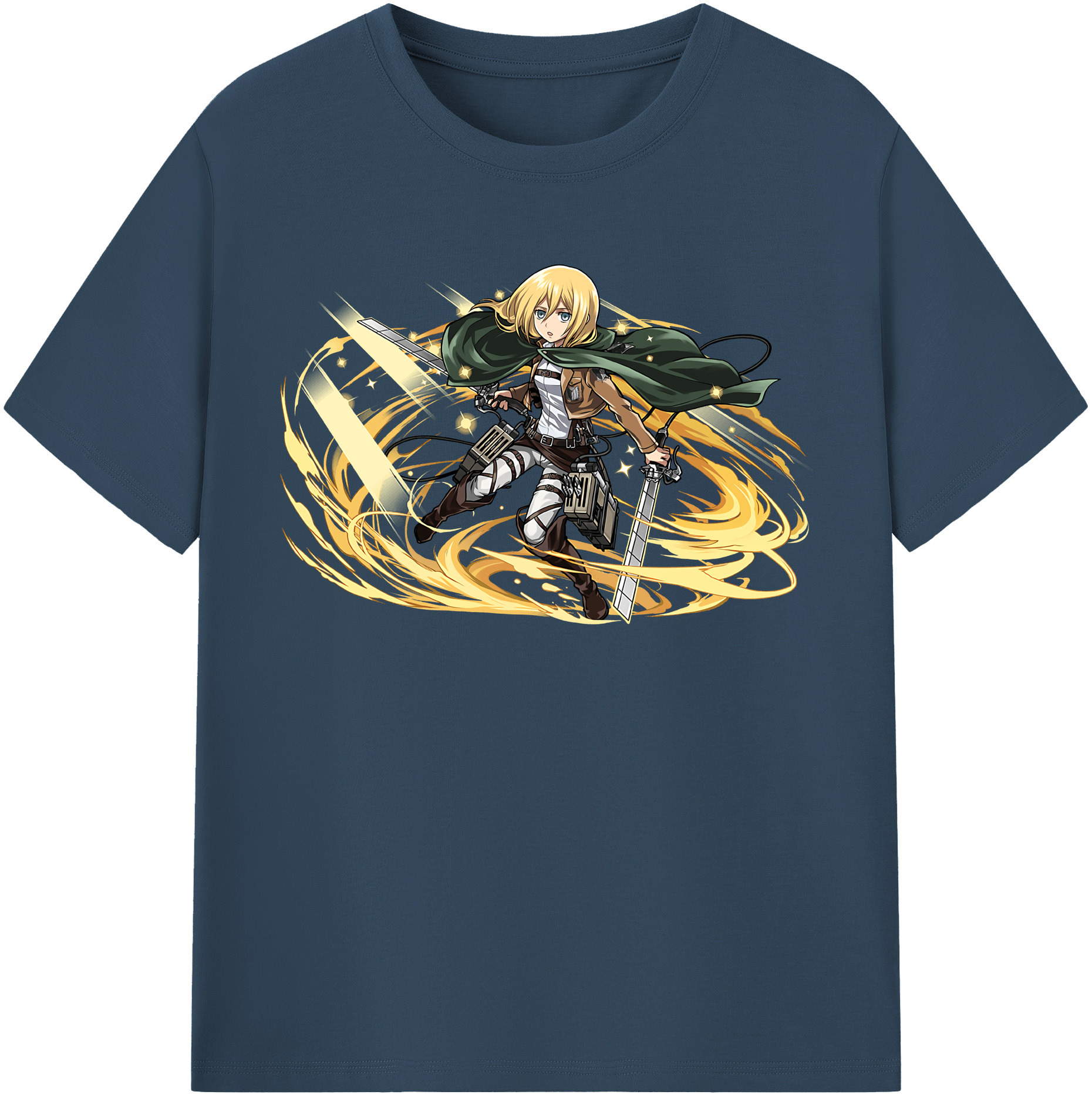 （画像用） 進撃の巨人 クリスタ·レンズ Attack on Titan Christa Lenz 綿100％半袖Tシャツ（フロントプリント）