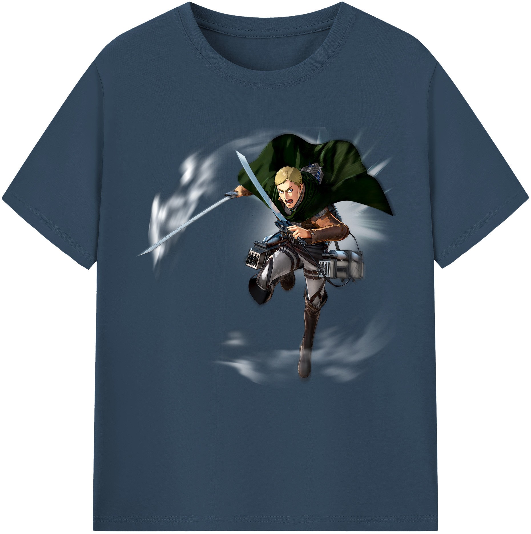 （画像用） 進撃の巨人 エルヴィン・スミス Attack on Titan Erwin Smith 綿100％半袖Tシャツ（フロントプリント）