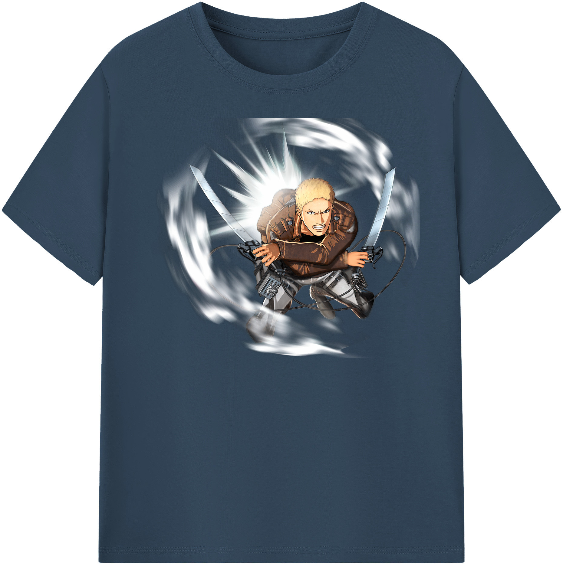 （画像用） 進撃の巨人 ライナー・ブラウン Attack on Titan Reiner Braun 綿100％半袖Tシャツ（フロントプリント）