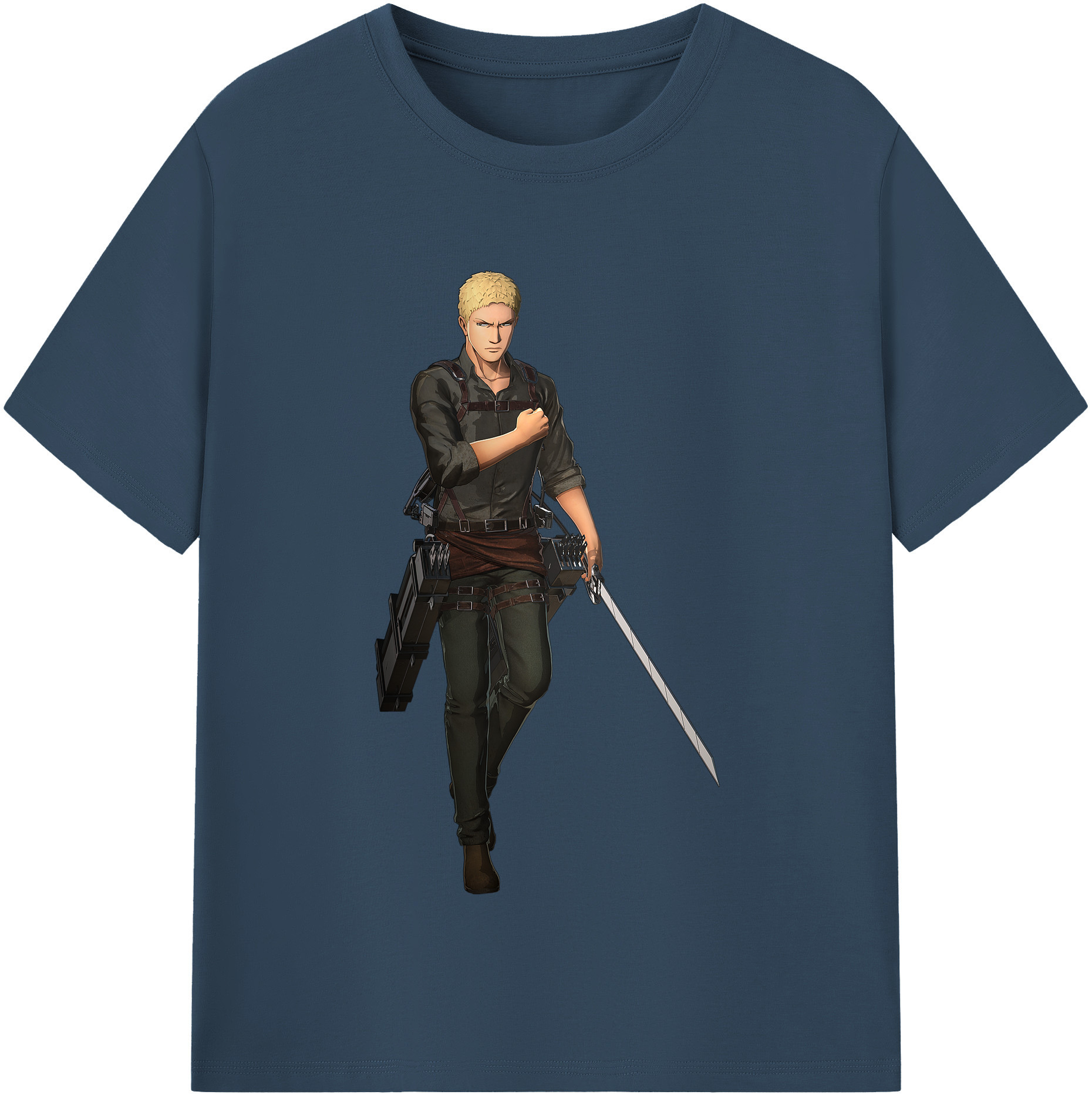 （画像用） 進撃の巨人 ライナー・ブラウン Attack on Titan Reiner Braun 綿100％半袖Tシャツ（フロントプリント）
