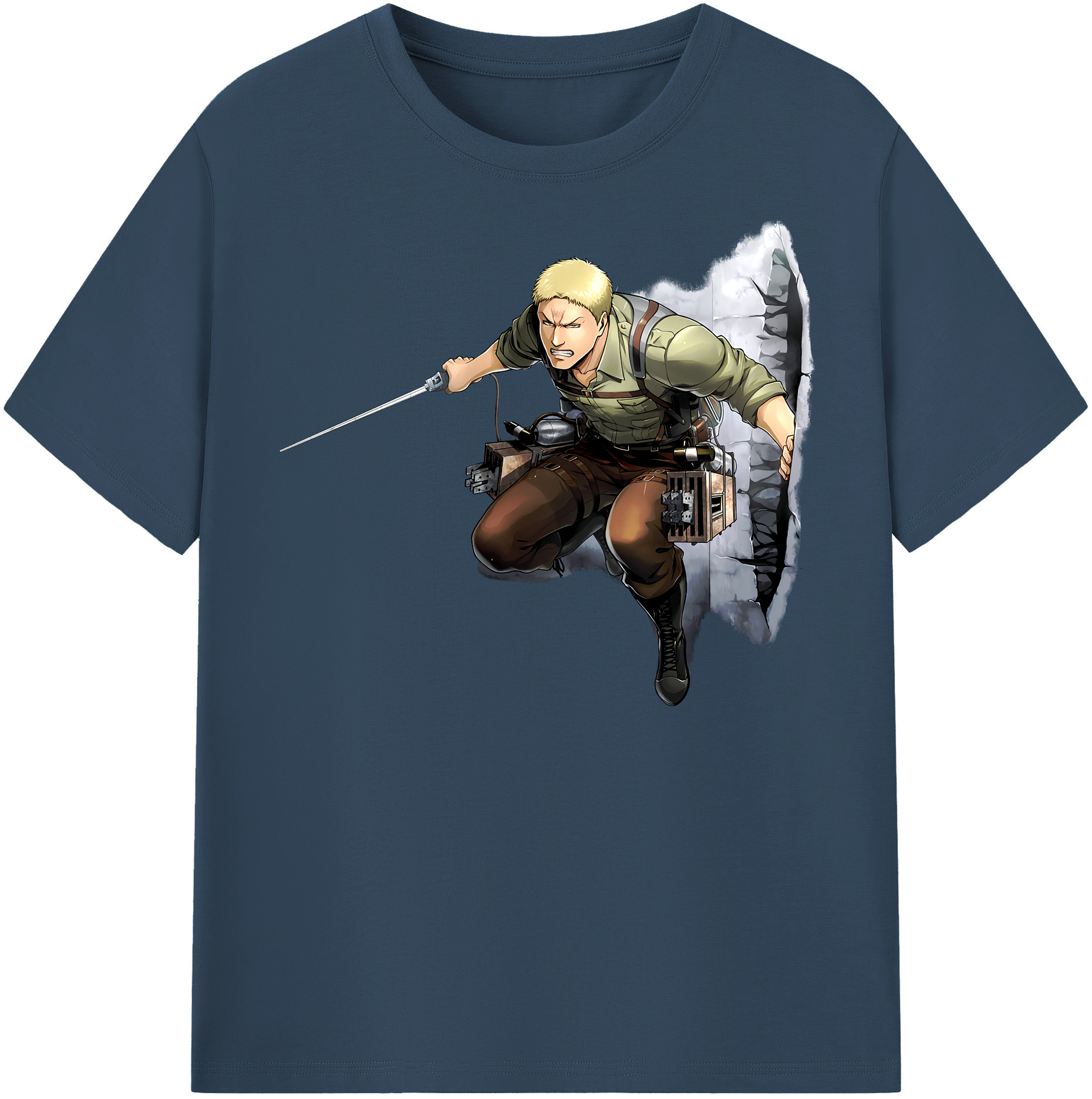 （画像用） 進撃の巨人 ライナー・ブラウン Attack on Titan Reiner Braun 綿100％半袖Tシャツ（フロントプリント）