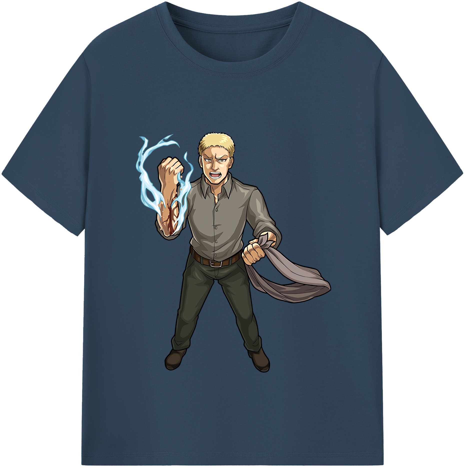（画像用） 進撃の巨人 ライナー・ブラウン Attack on Titan Reiner Braun 綿100％半袖Tシャツ（フロントプリント）