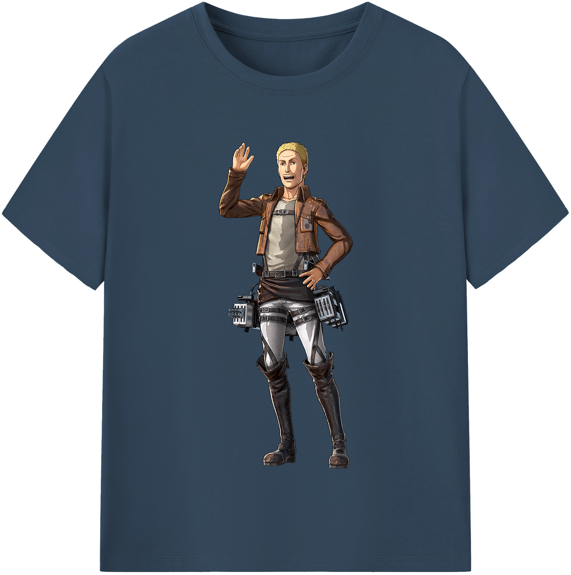 （画像用） 進撃の巨人 ハンネス Attack on Titan Hannes 綿100％半袖Tシャツ（フロントプリント）