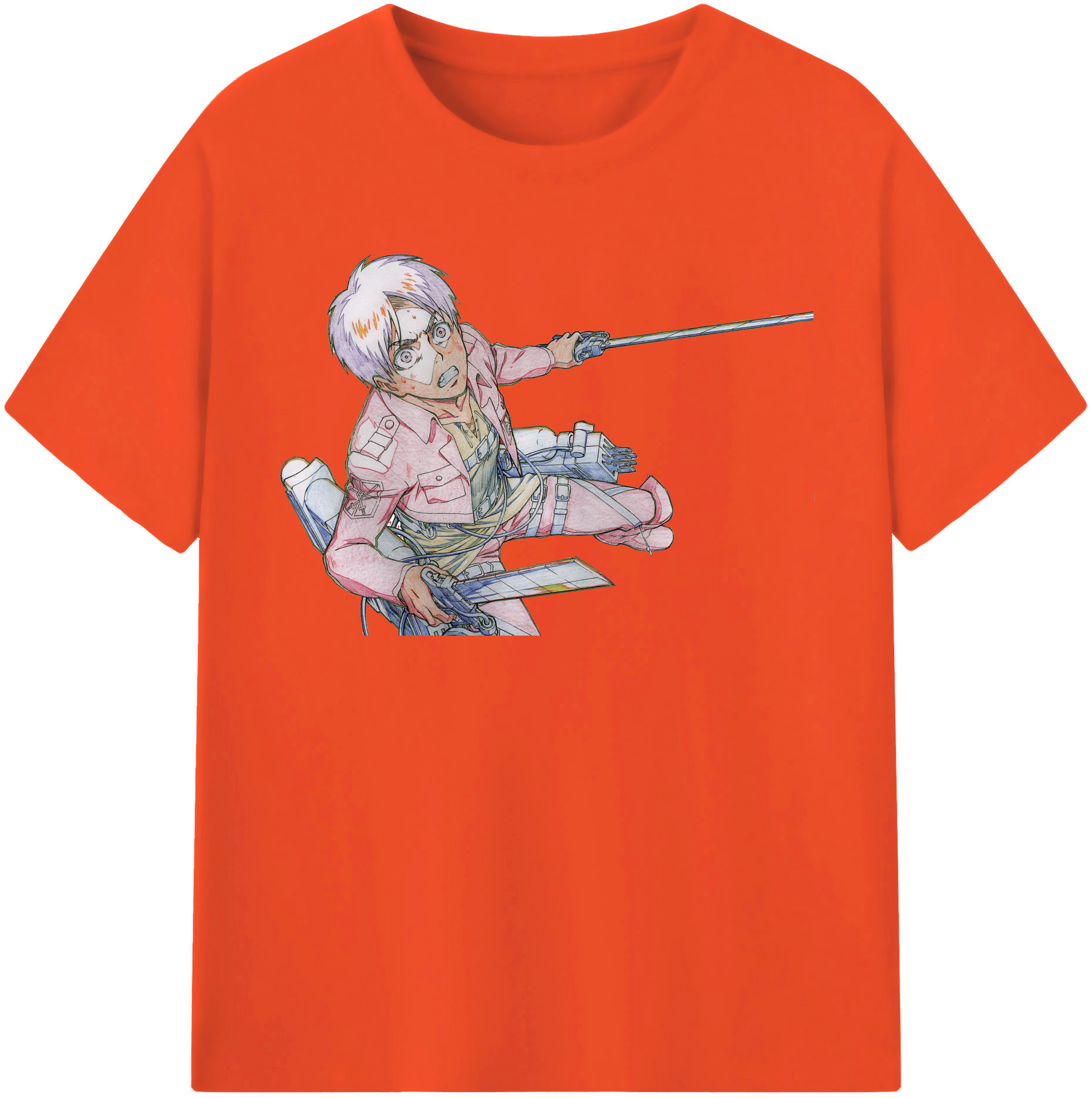 （画像用） 進撃の巨人 エレン･イェーガー Attack on Titan Eren Jäger 綿100％半袖Tシャツ（フロントプリント）