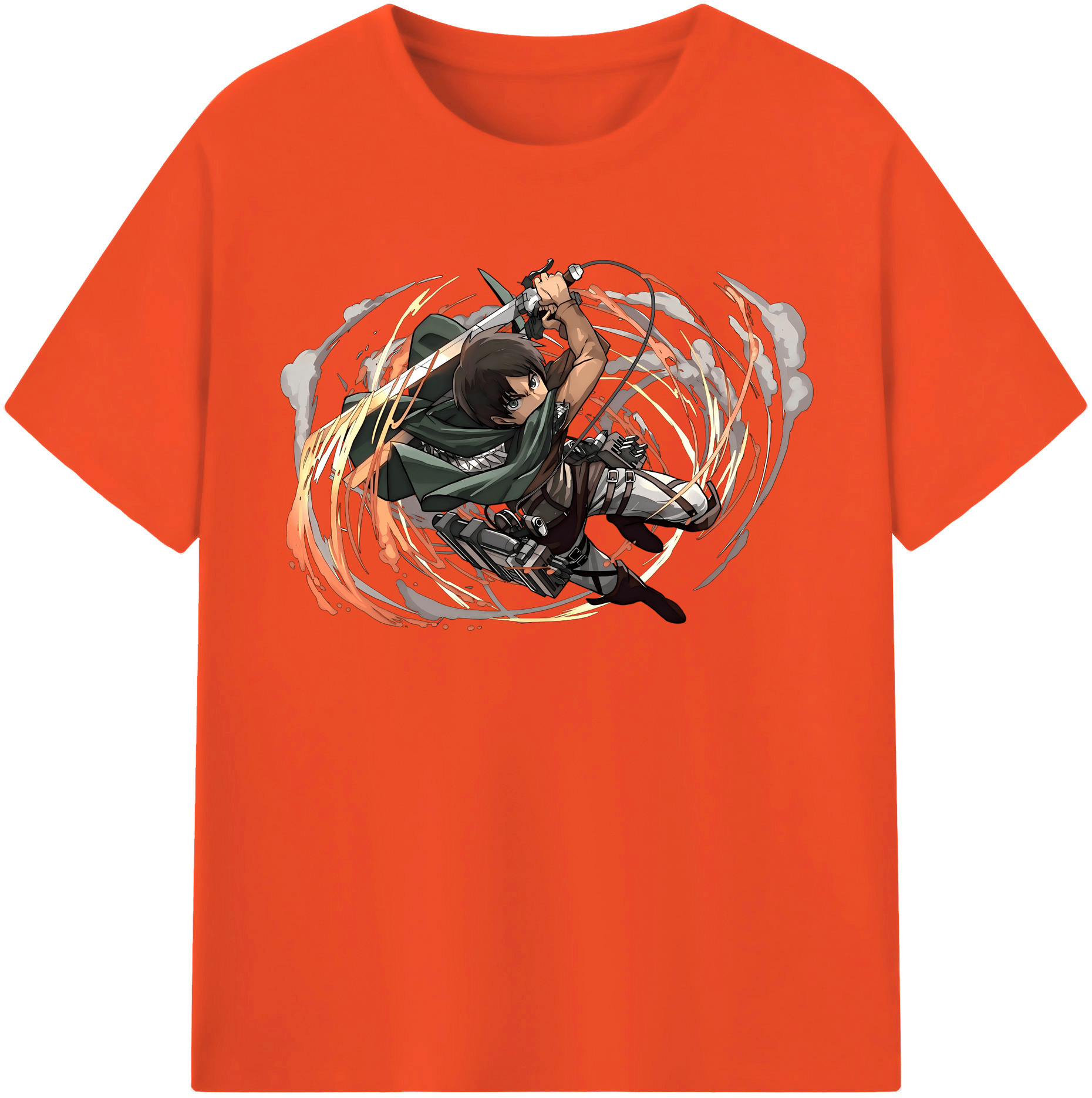 （画像用） 進撃の巨人 エレン･イェーガー Attack on Titan Eren Jäger 綿100％半袖Tシャツ（フロントプリント）