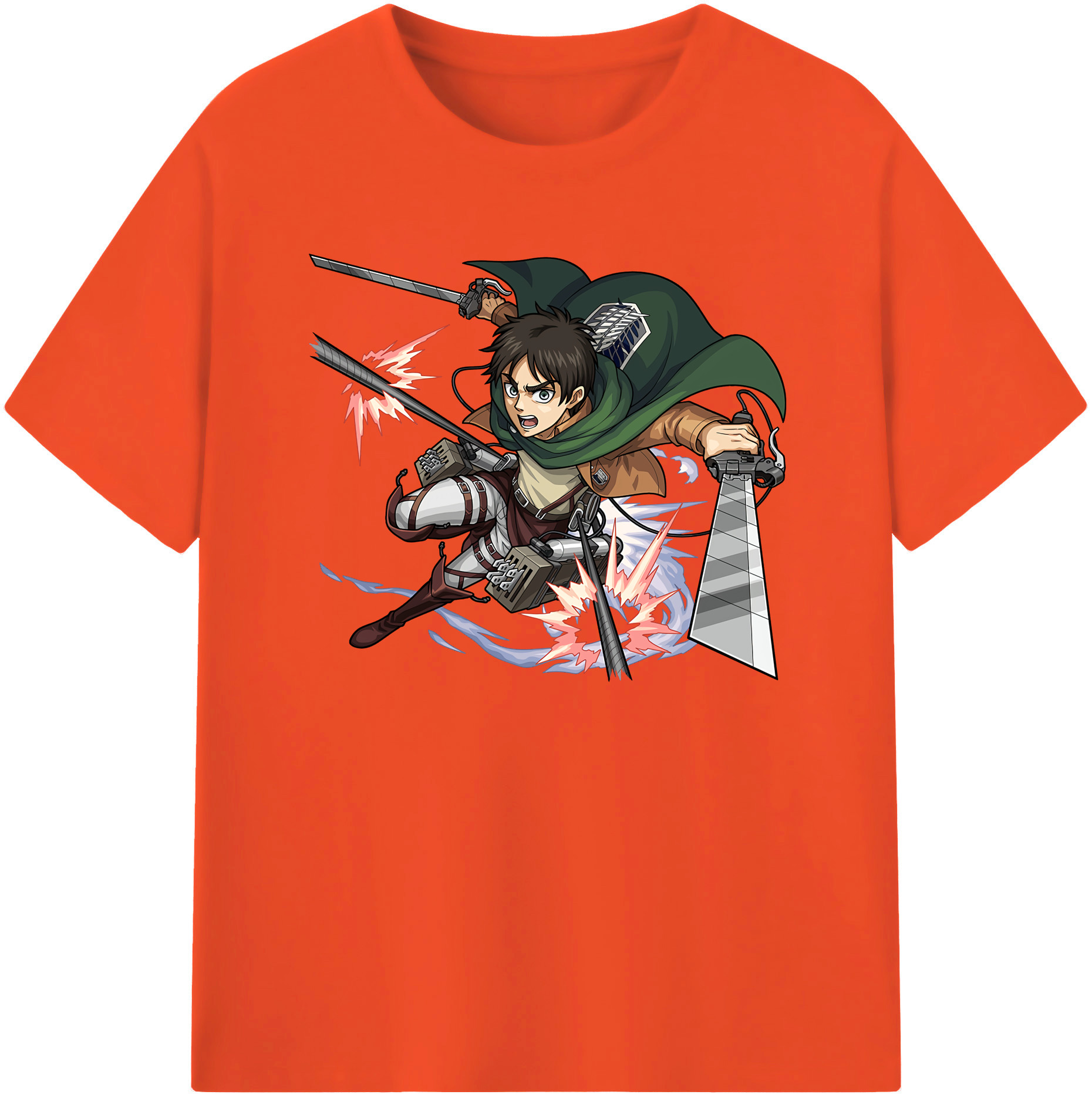 （画像用） 進撃の巨人 エレン･イェーガー Attack on Titan Eren Jäger 綿100％半袖Tシャツ（フロントプリント）