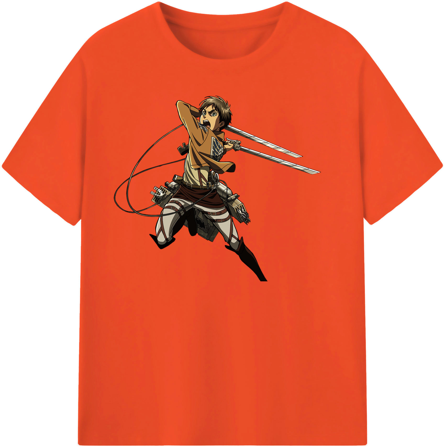 （画像用） 進撃の巨人 エレン･イェーガー Attack on Titan Eren Jäger 綿100％半袖Tシャツ（フロントプリント）