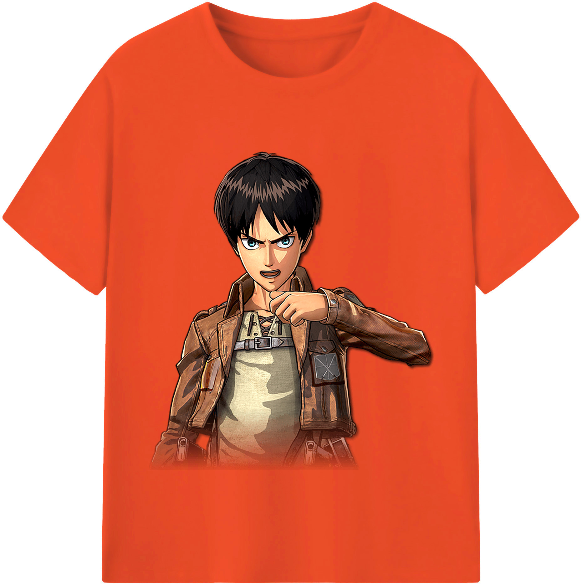（画像用） 進撃の巨人 エレン･イェーガー Attack on Titan Eren Jäger 綿100％半袖Tシャツ（フロントプリント）