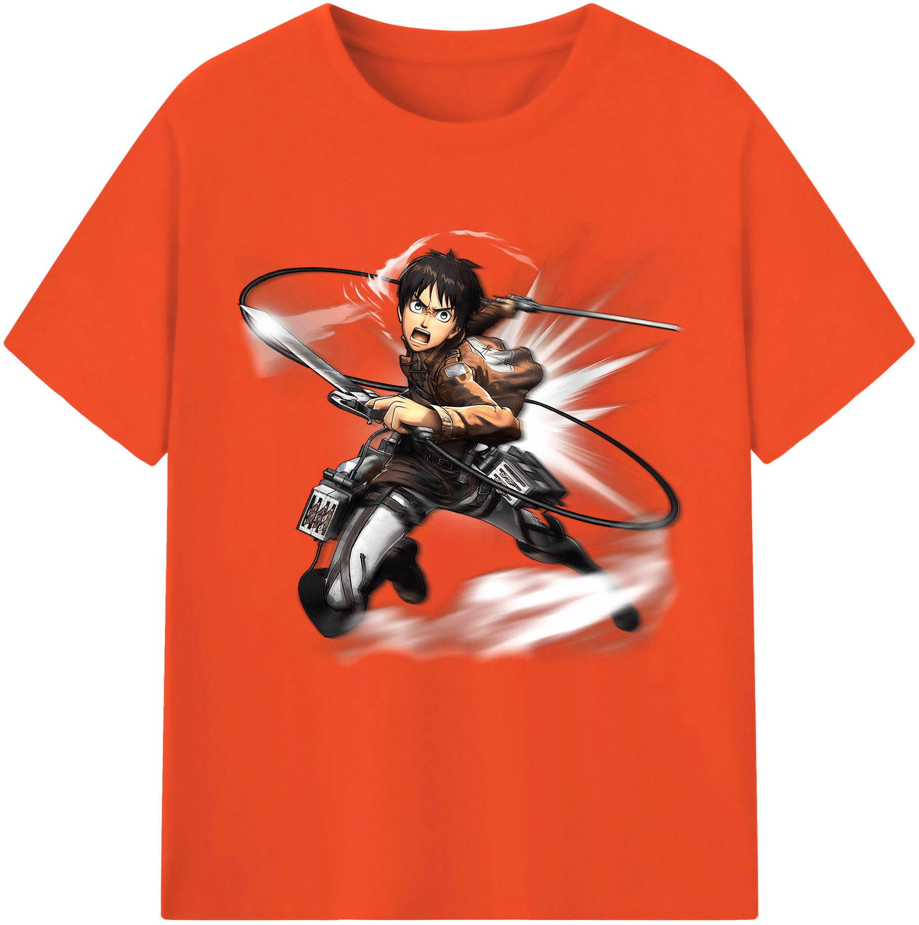 （画像用） 進撃の巨人 エレン･イェーガー Attack on Titan Eren Jäger 綿100％半袖Tシャツ（フロントプリント）