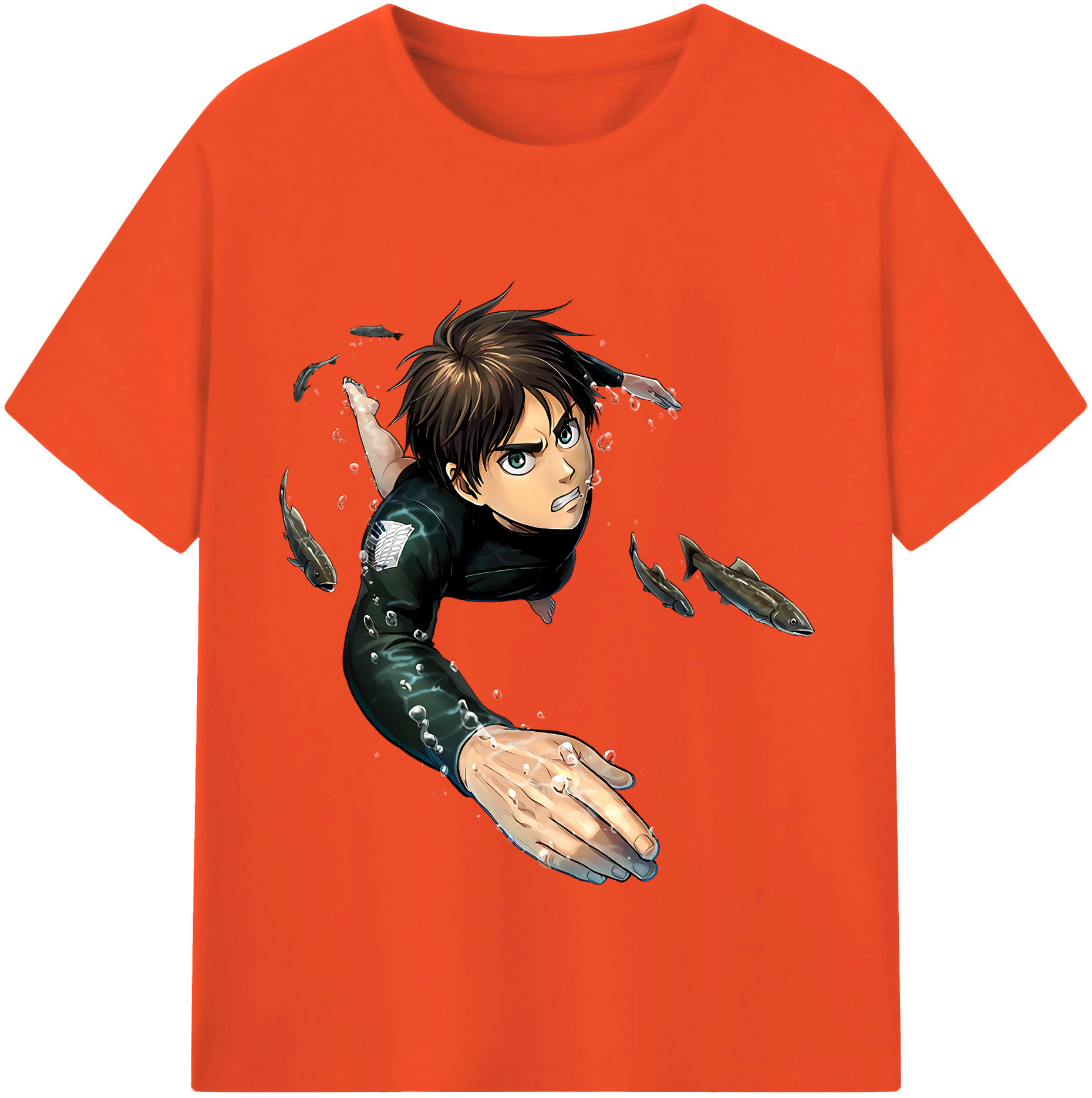 （画像用） 進撃の巨人 エレン･イェーガー Attack on Titan Eren Jäger 綿100％半袖Tシャツ（フロントプリント）