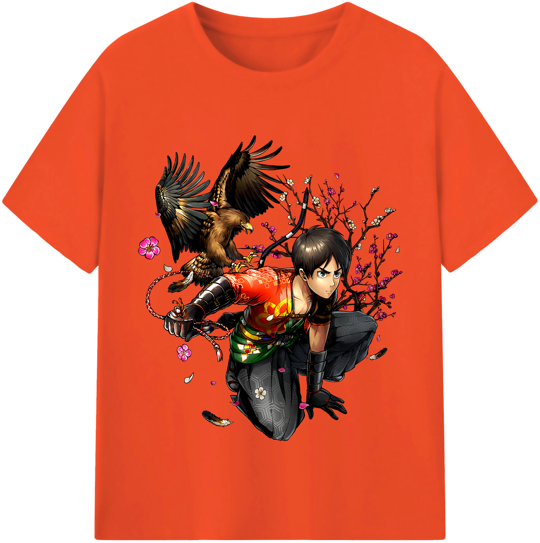 （画像用） 進撃の巨人 エレン･イェーガー Attack on Titan Eren Jäger 綿100％半袖Tシャツ（フロントプリント）