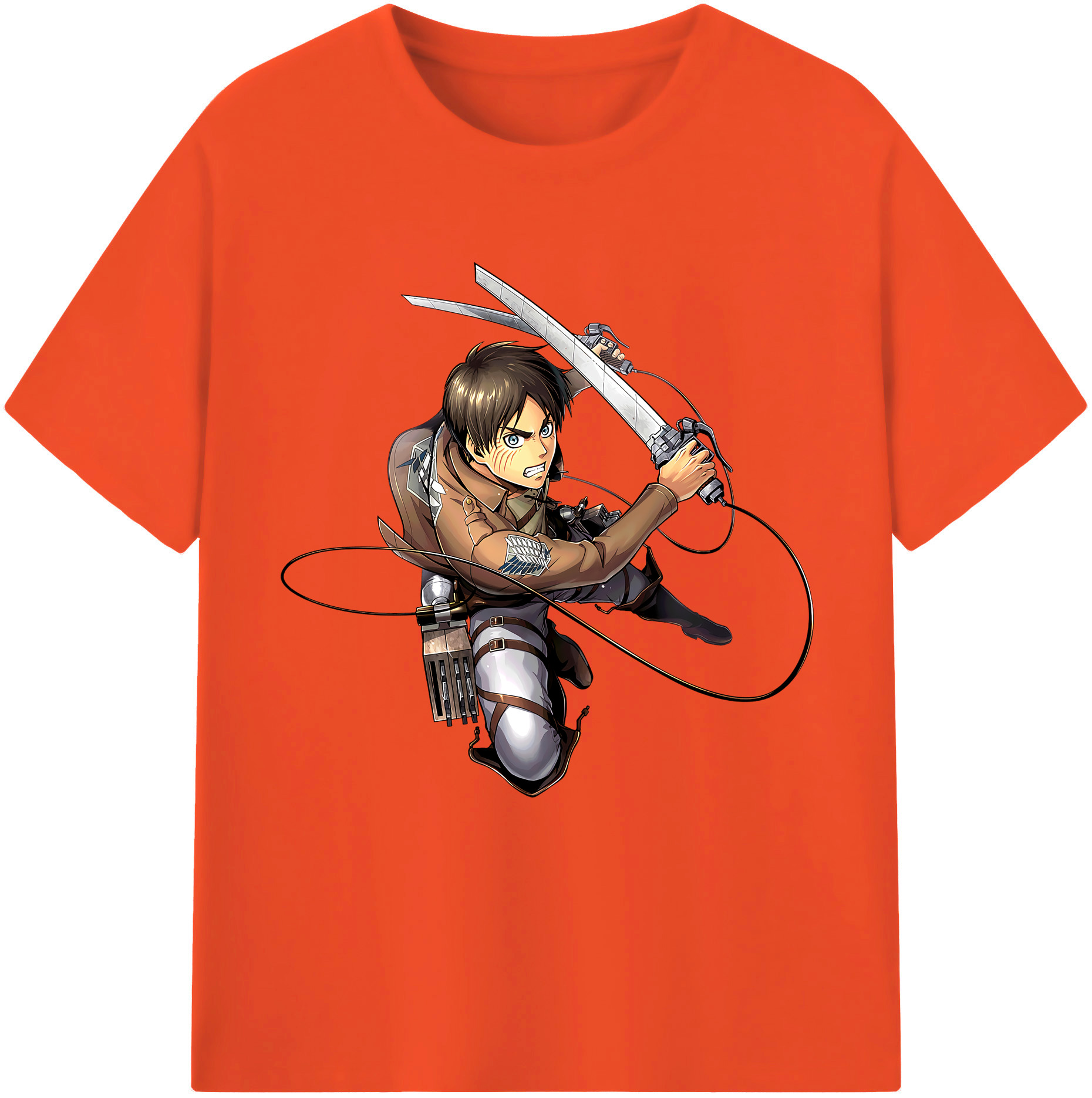 （画像用） 進撃の巨人 エレン･イェーガー Attack on Titan Eren Jäger 綿100％半袖Tシャツ（フロントプリント）