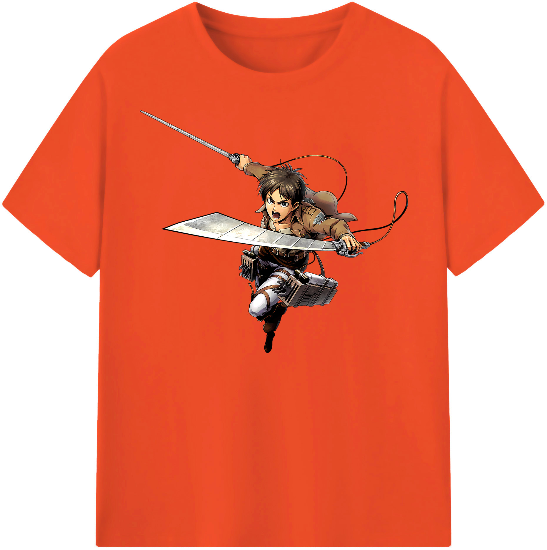 （画像用） 進撃の巨人 エレン･イェーガー Attack on Titan Eren Jäger 綿100％半袖Tシャツ（フロントプリント）