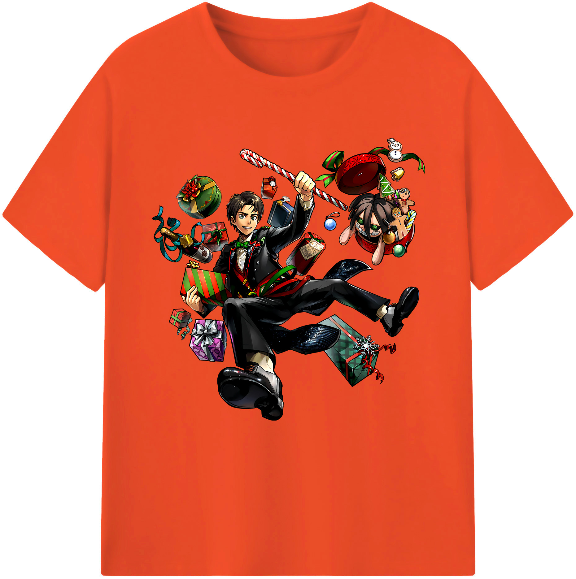 （画像用） 進撃の巨人 エレン･イェーガー Attack on Titan Eren Jäger 綿100％半袖Tシャツ（フロントプリント）