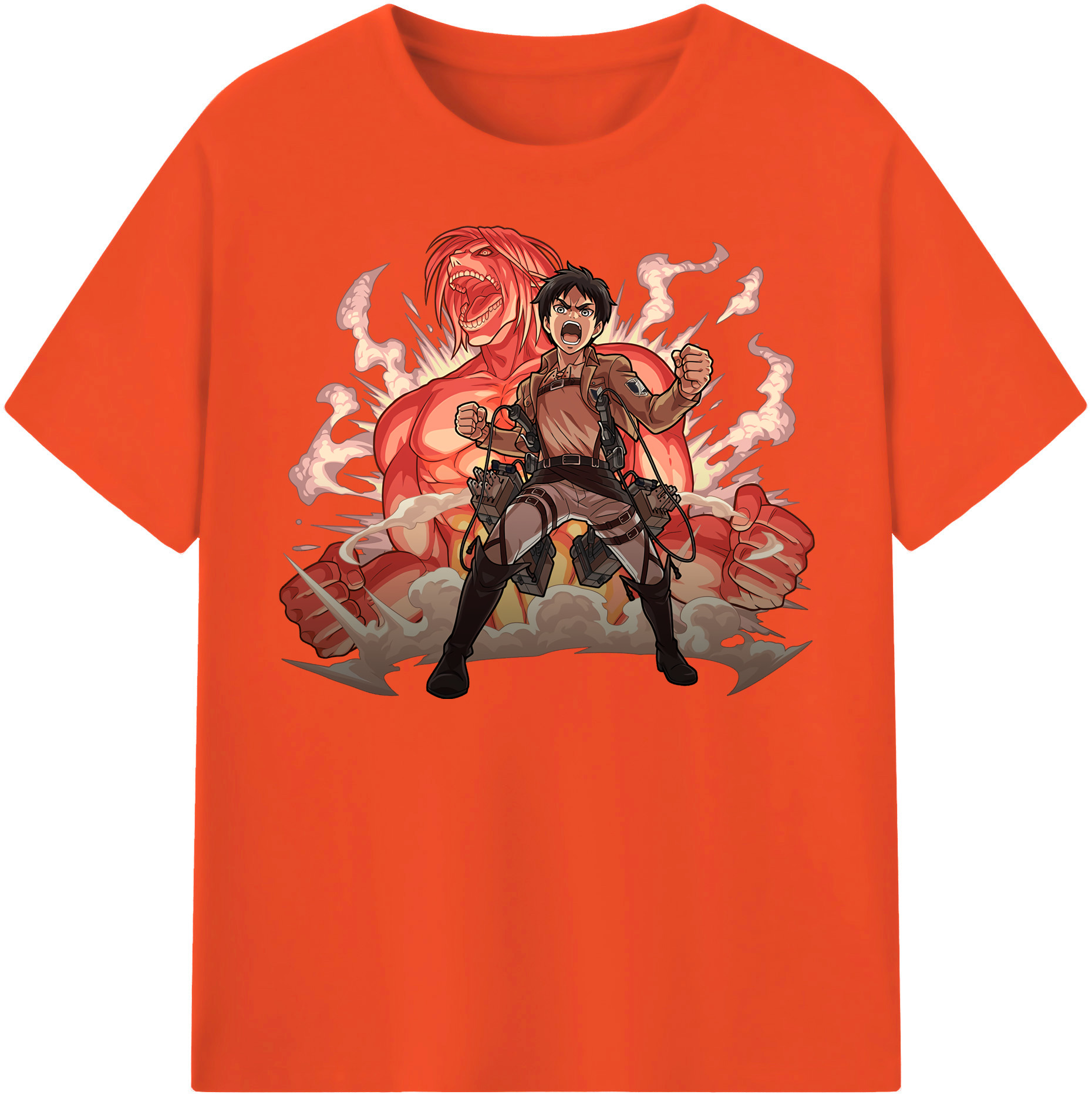 （画像用） 進撃の巨人 エレン･イェーガー Attack on Titan Eren Jäger 綿100％半袖Tシャツ（フロントプリント）