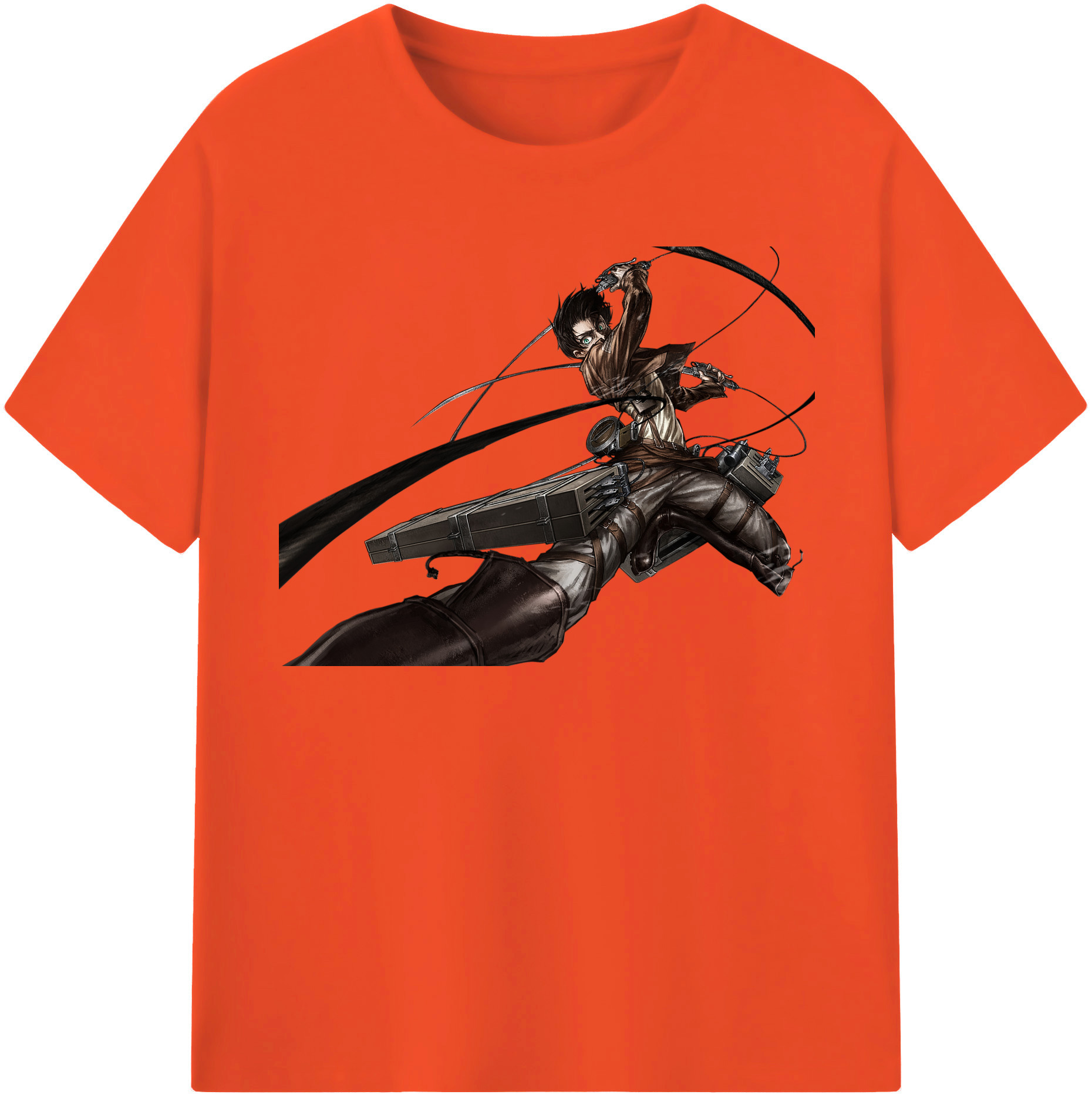 （画像用） 進撃の巨人 エレン･イェーガー Attack on Titan Eren Jäger 綿100％半袖Tシャツ（フロントプリント）