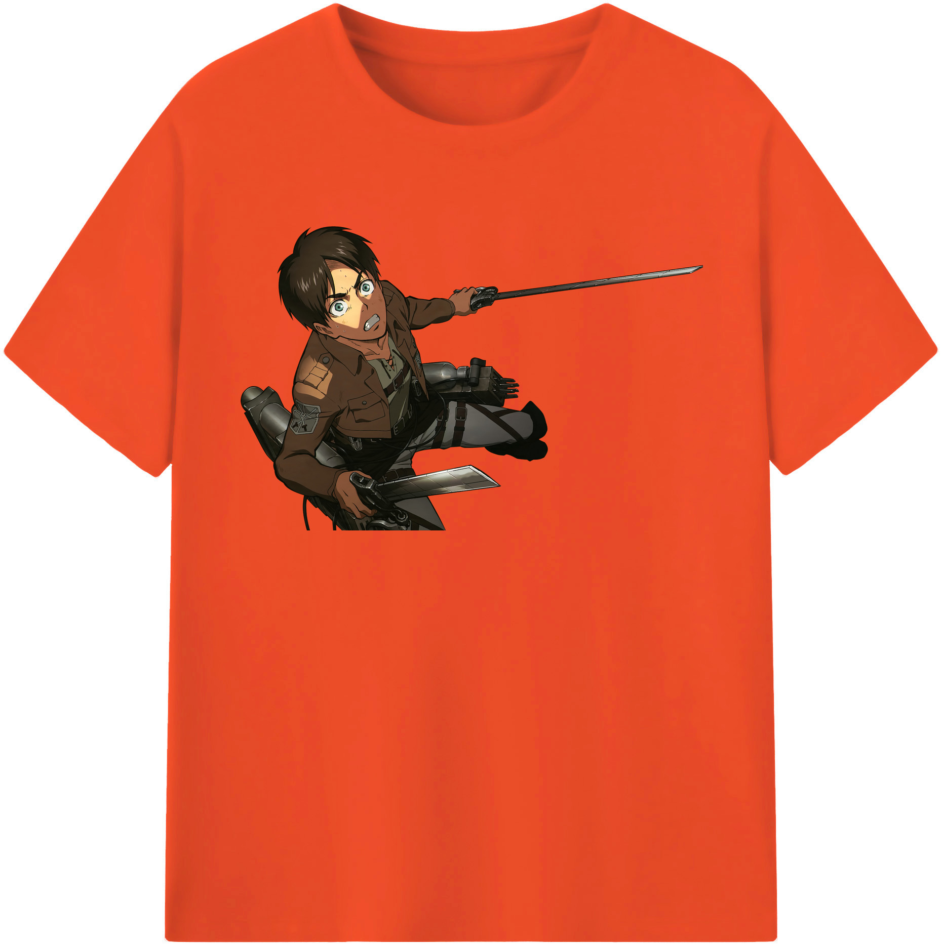 （画像用） 進撃の巨人 エレン･イェーガー Attack on Titan Eren Jäger 綿100％半袖Tシャツ（フロントプリント）