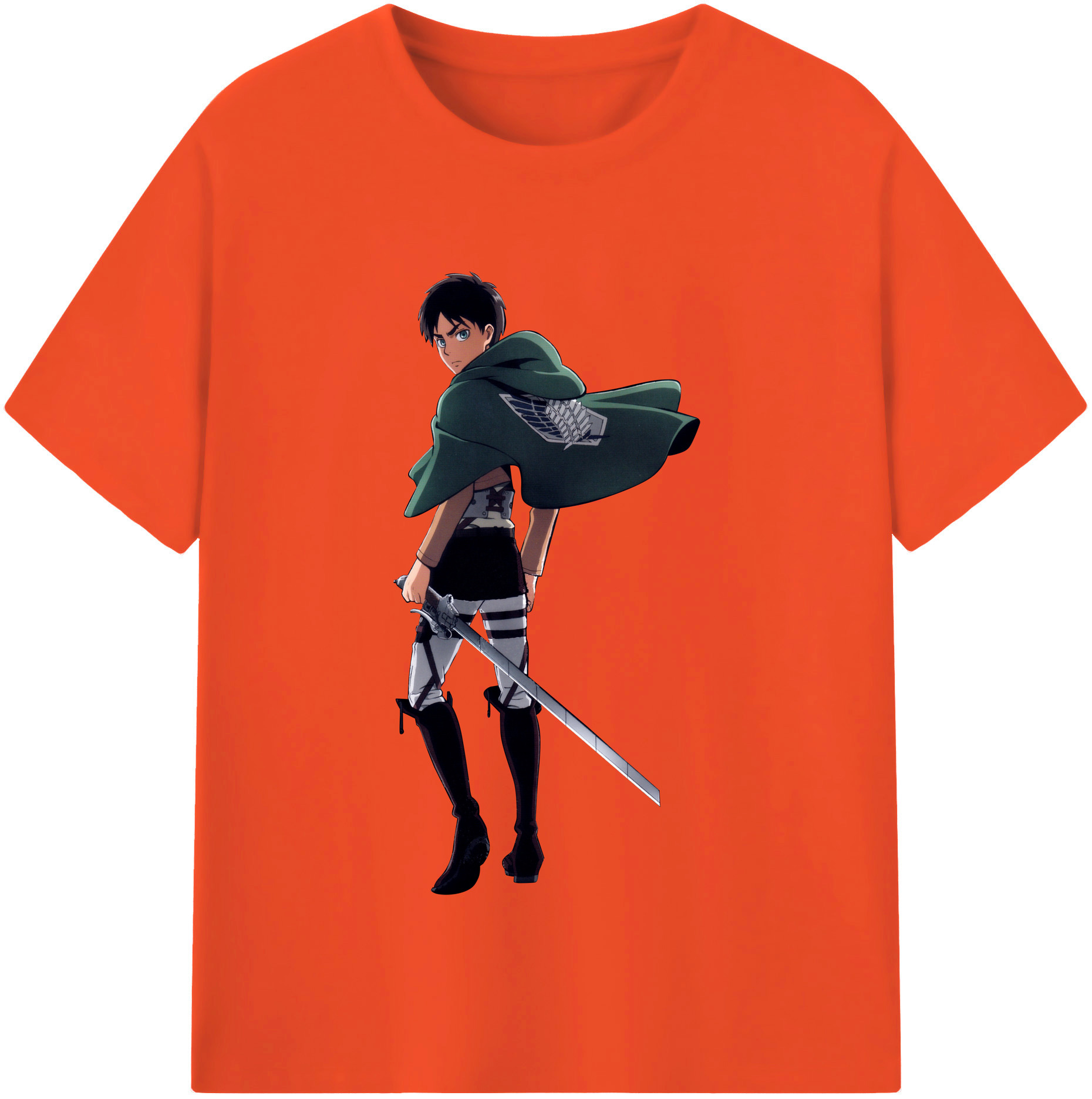 （画像用） 進撃の巨人 エレン･イェーガー Attack on Titan Eren Jäger 綿100％半袖Tシャツ（フロントプリント）