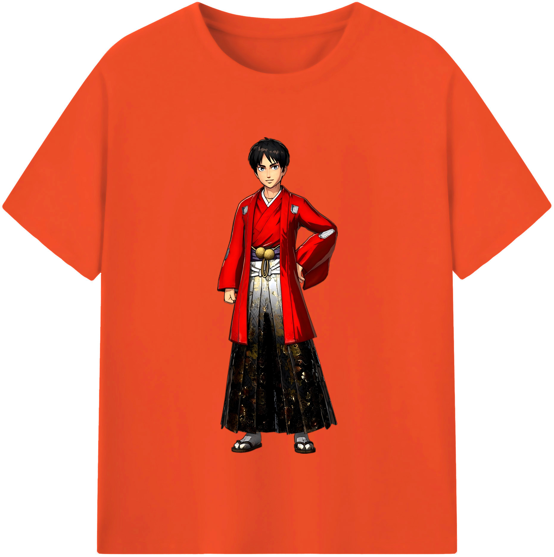 （画像用） 進撃の巨人 エレン･イェーガー Attack on Titan Eren Jäger 綿100％半袖Tシャツ（フロントプリント）