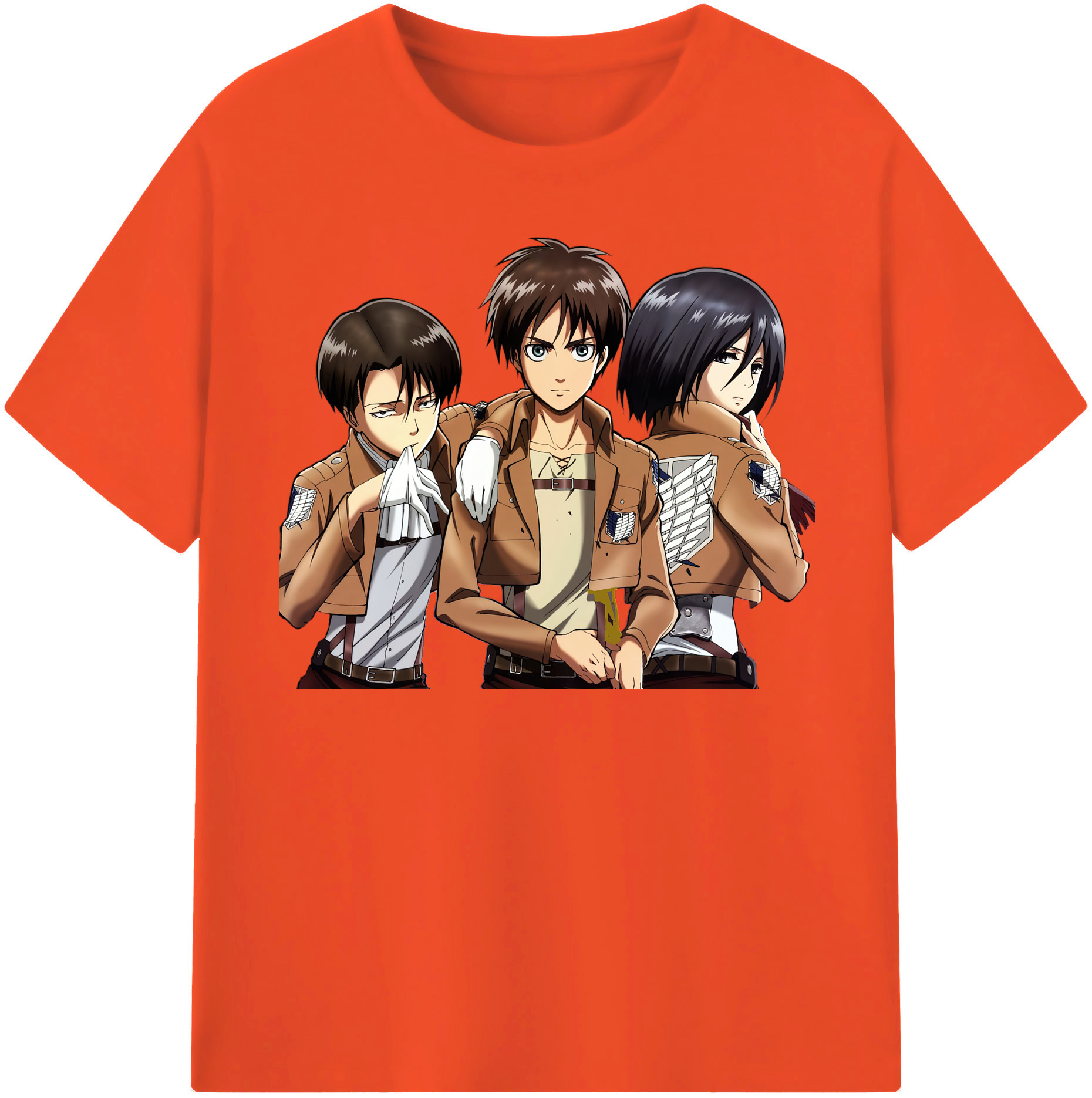 （画像用） 進撃の巨人 エレン･イェーガー Attack on Titan Eren Jäger 綿100％半袖Tシャツ（フロントプリント）