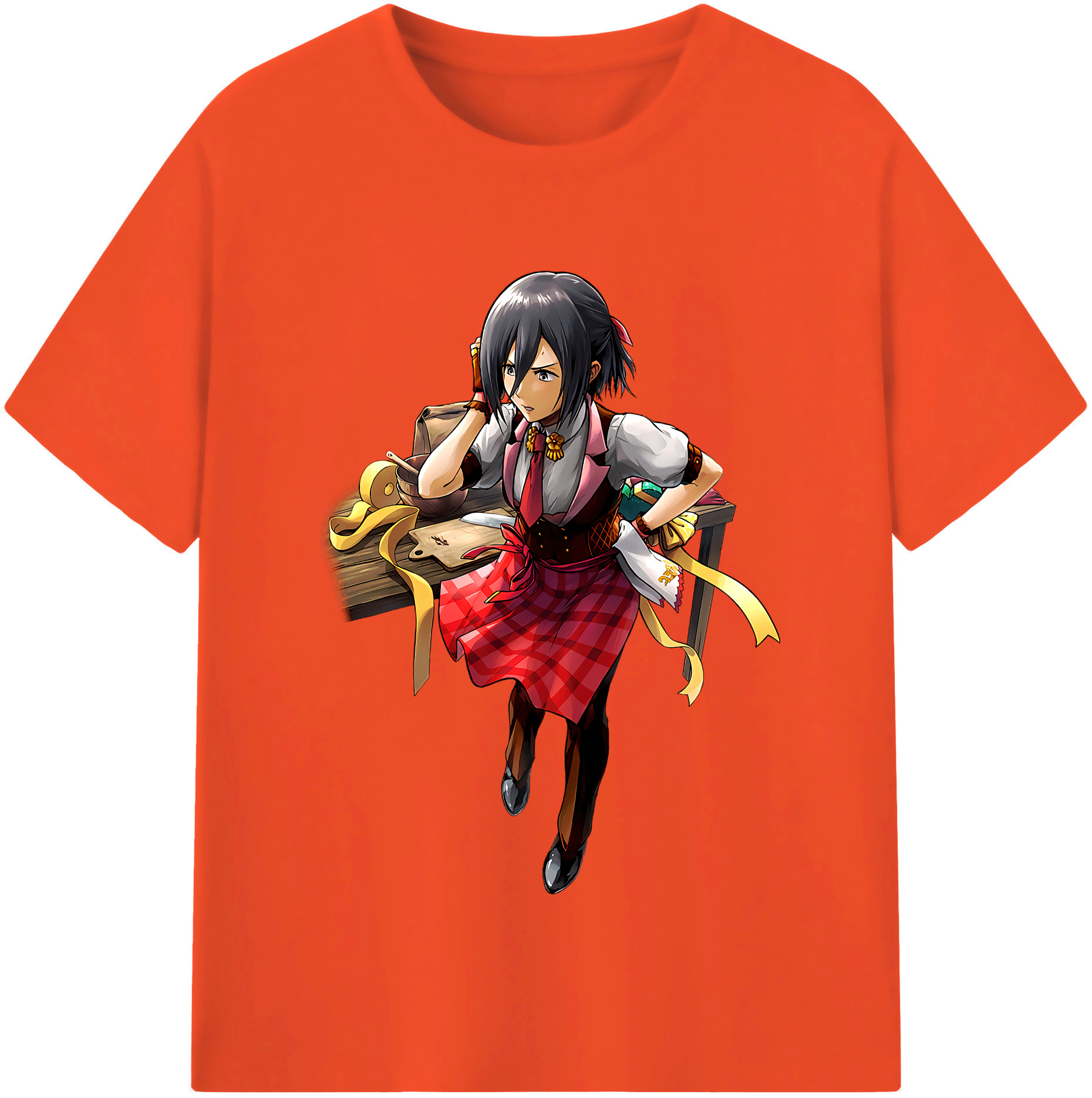 （画像用） 進撃の巨人 ミカサ·アッカーマン Attack on Titan Mikasa Ackerman 綿100％半袖Tシャツ（フロントプリント）