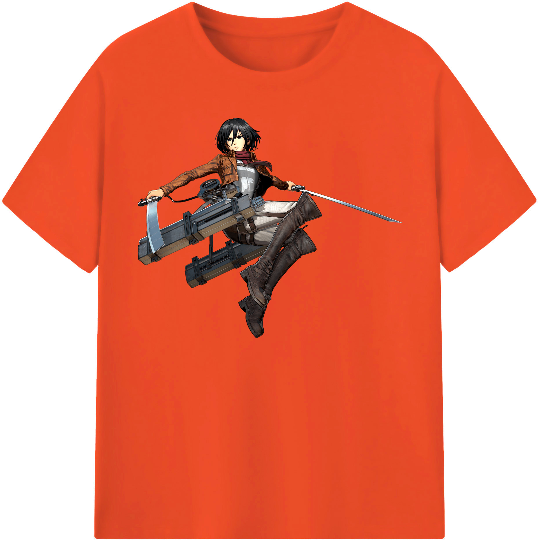 （画像用） 進撃の巨人 ミカサ·アッカーマン Attack on Titan Mikasa Ackerman 綿100％半袖Tシャツ（フロントプリント）