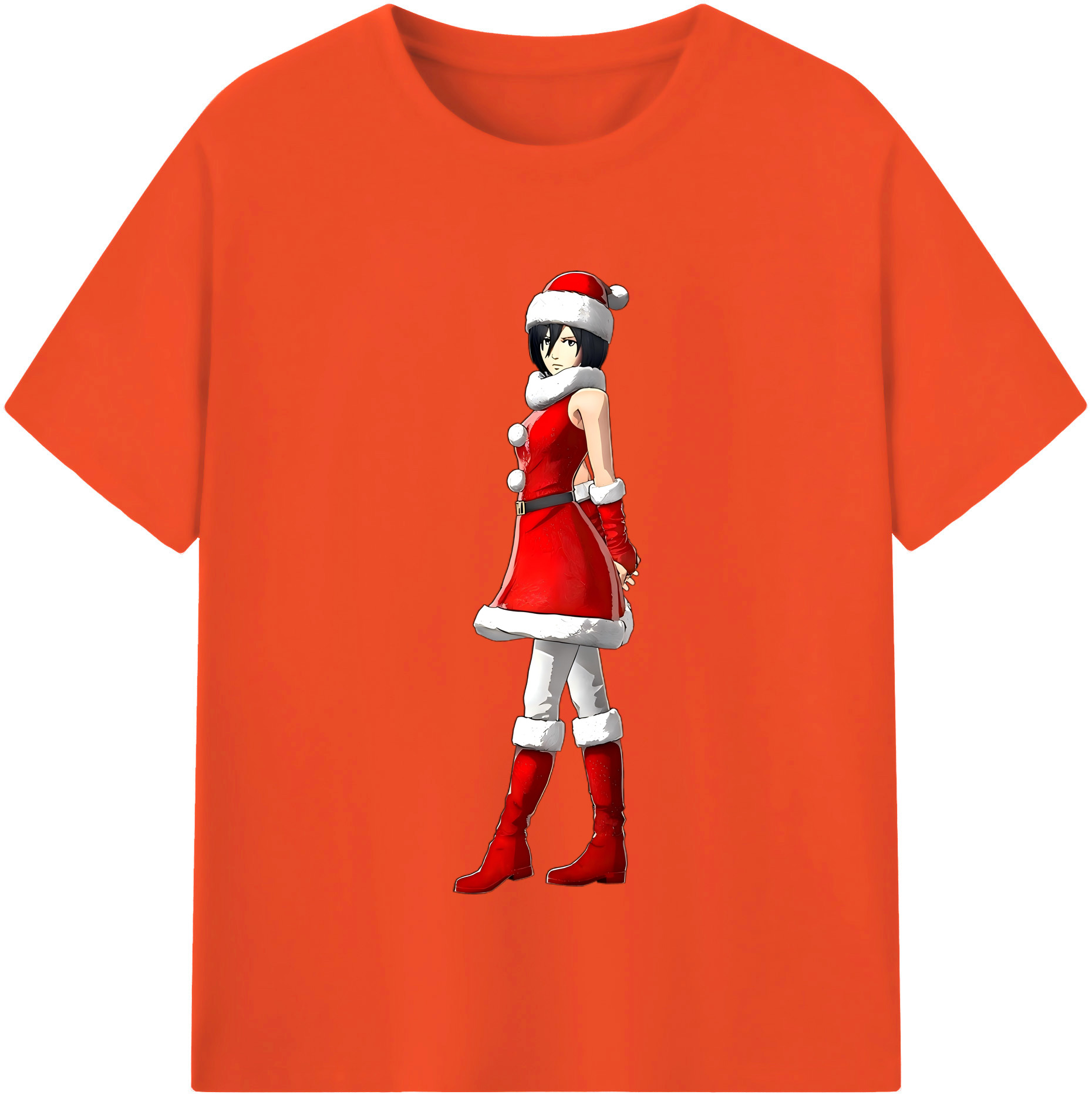 （画像用） 進撃の巨人 ミカサ·アッカーマン Attack on Titan Mikasa Ackerman 綿100％半袖Tシャツ（フロントプリント）