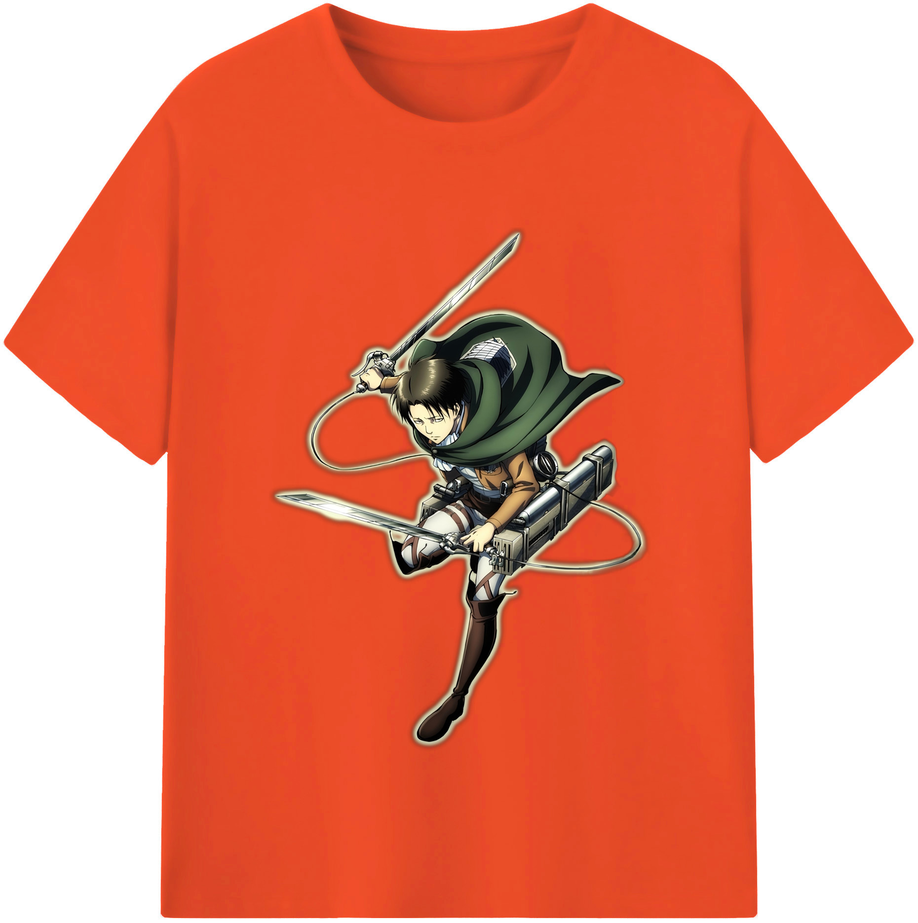 （画像用） 進撃の巨人 リヴァイ·アッカーマン Attack on Titan Levi Ackerman 綿100％半袖Tシャツ（フロントプリント）