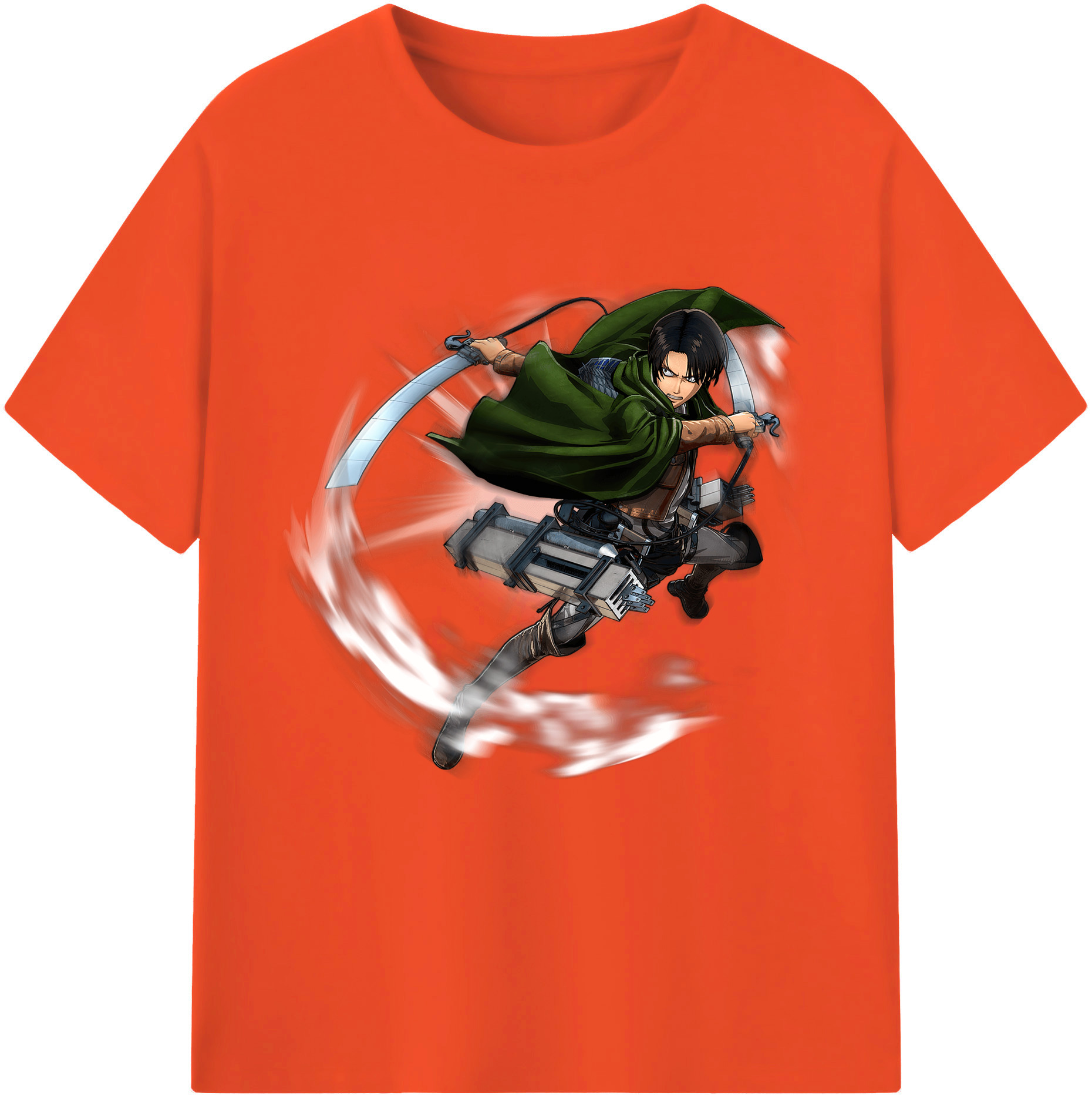 （画像用） 進撃の巨人 リヴァイ·アッカーマン Attack on Titan Levi Ackerman 綿100％半袖Tシャツ（フロントプリント）