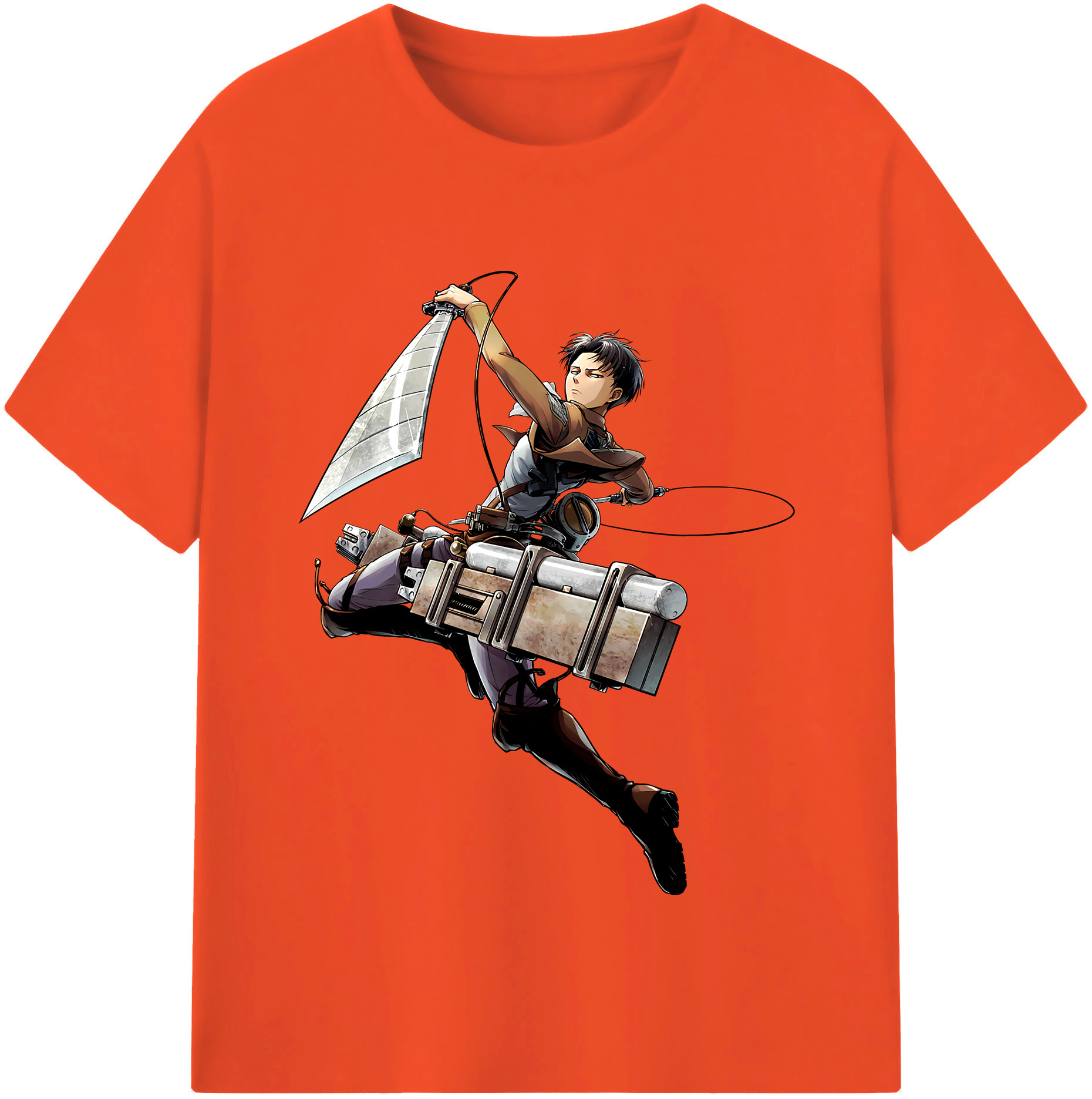 （画像用） 進撃の巨人 リヴァイ·アッカーマン Attack on Titan Levi Ackerman 綿100％半袖Tシャツ（フロントプリント）