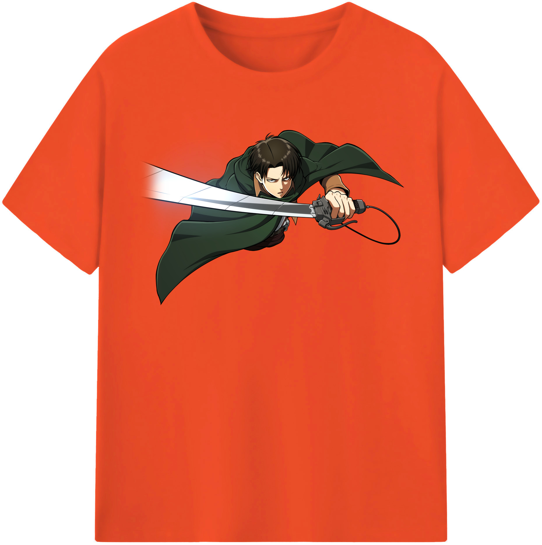（画像用） 進撃の巨人 リヴァイ·アッカーマン Attack on Titan Levi Ackerman 綿100％半袖Tシャツ（フロントプリント）