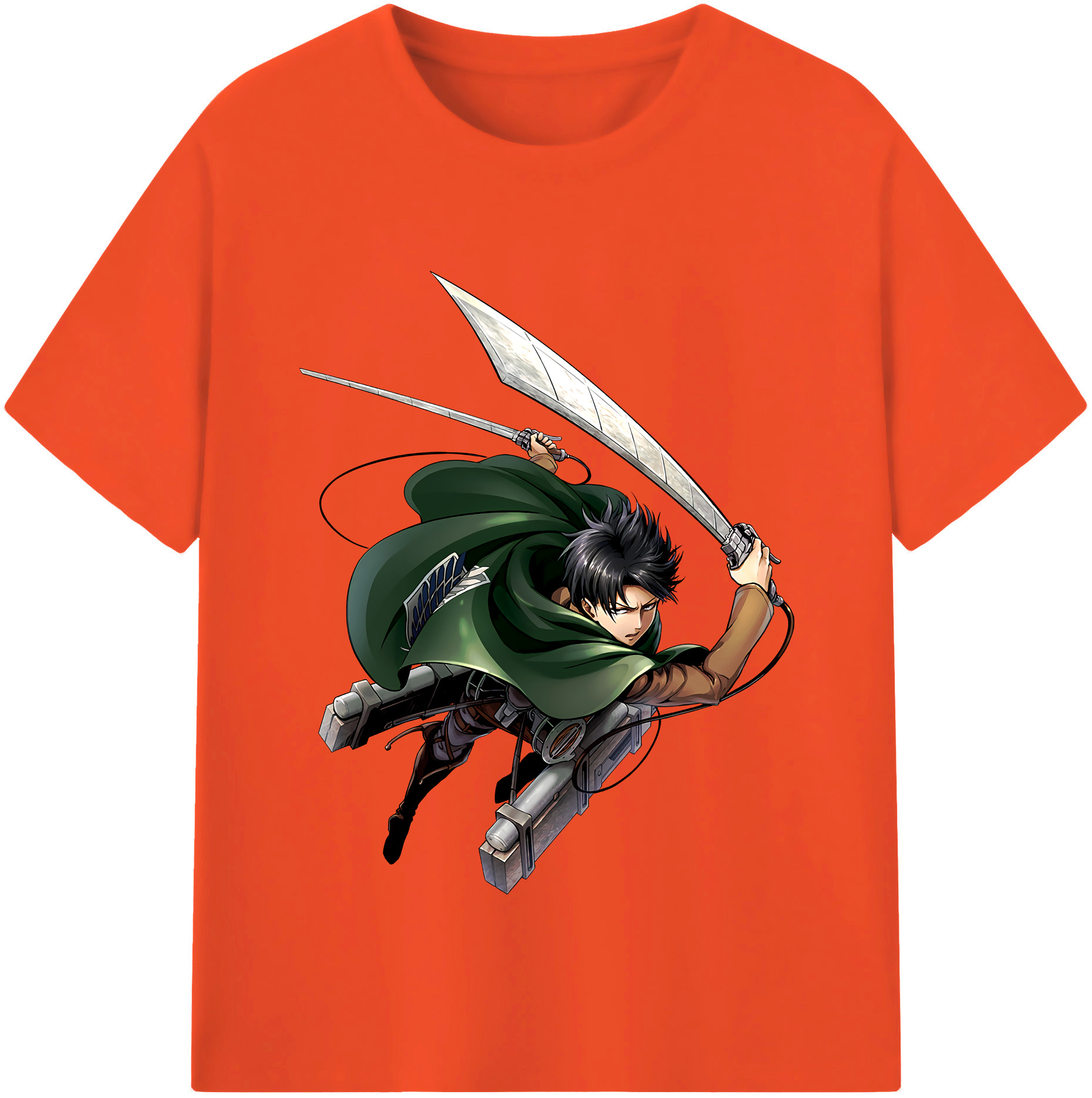（画像用） 進撃の巨人 リヴァイ·アッカーマン Attack on Titan Levi Ackerman 綿100％半袖Tシャツ（フロントプリント）