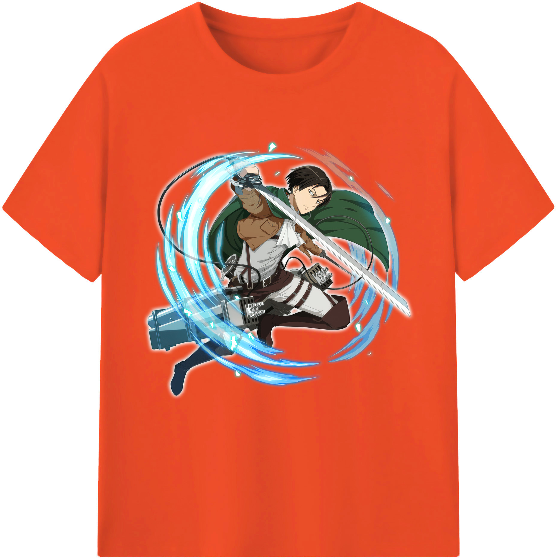 （画像用） 進撃の巨人 リヴァイ·アッカーマン Attack on Titan Levi Ackerman 綿100％半袖Tシャツ（フロントプリント）