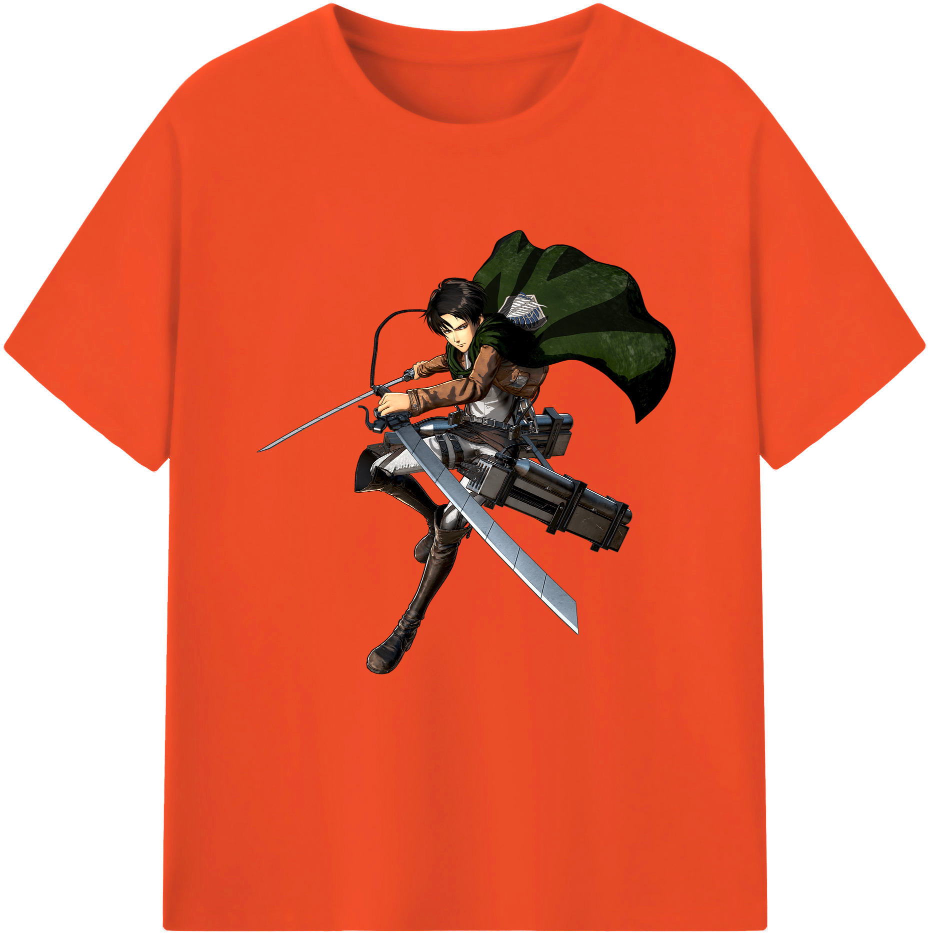（画像用） 進撃の巨人 リヴァイ·アッカーマン Attack on Titan Levi Ackerman 綿100％半袖Tシャツ（フロントプリント）