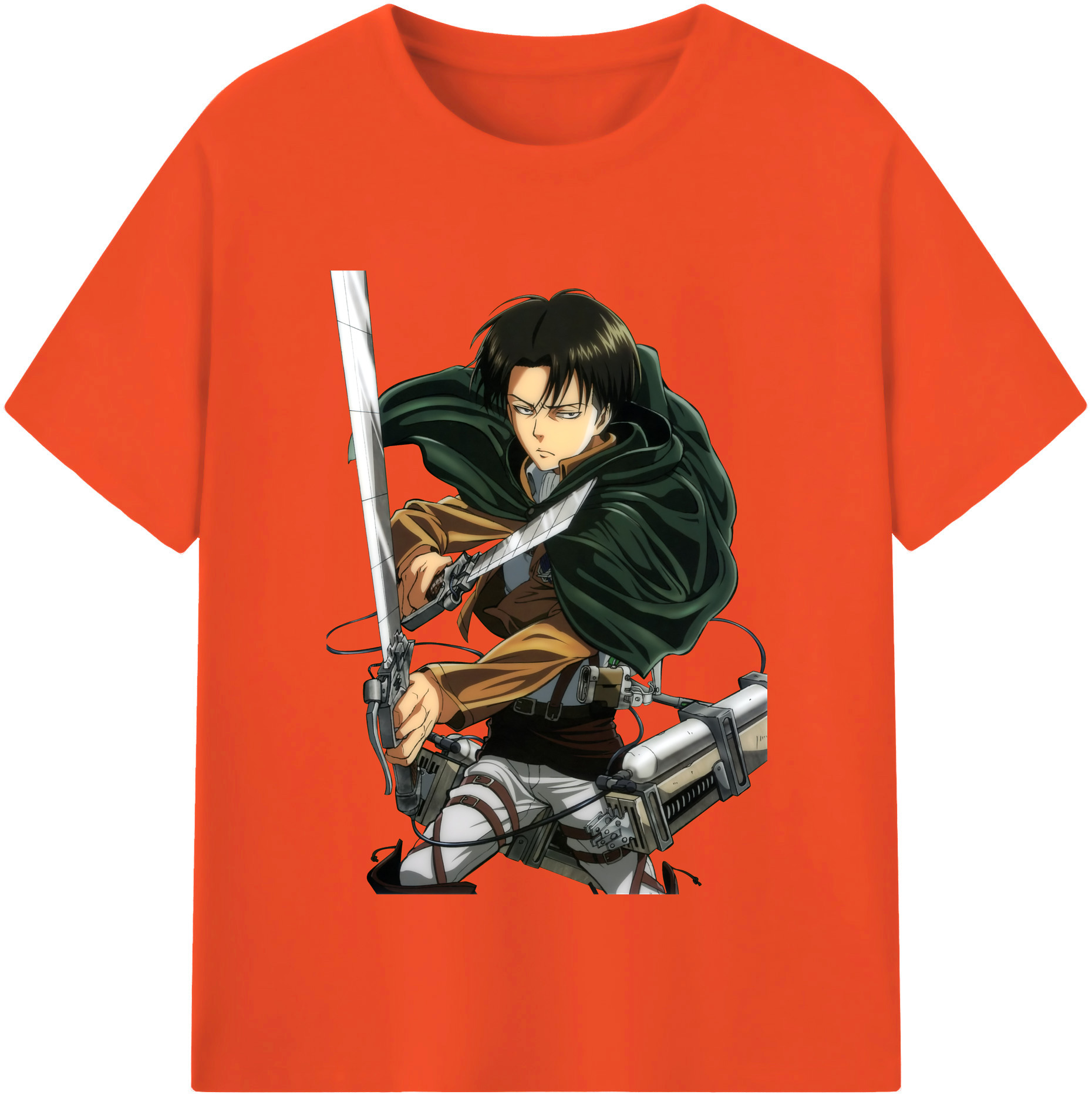 （画像用） 進撃の巨人 リヴァイ·アッカーマン Attack on Titan Levi Ackerman 綿100％半袖Tシャツ（フロントプリント）