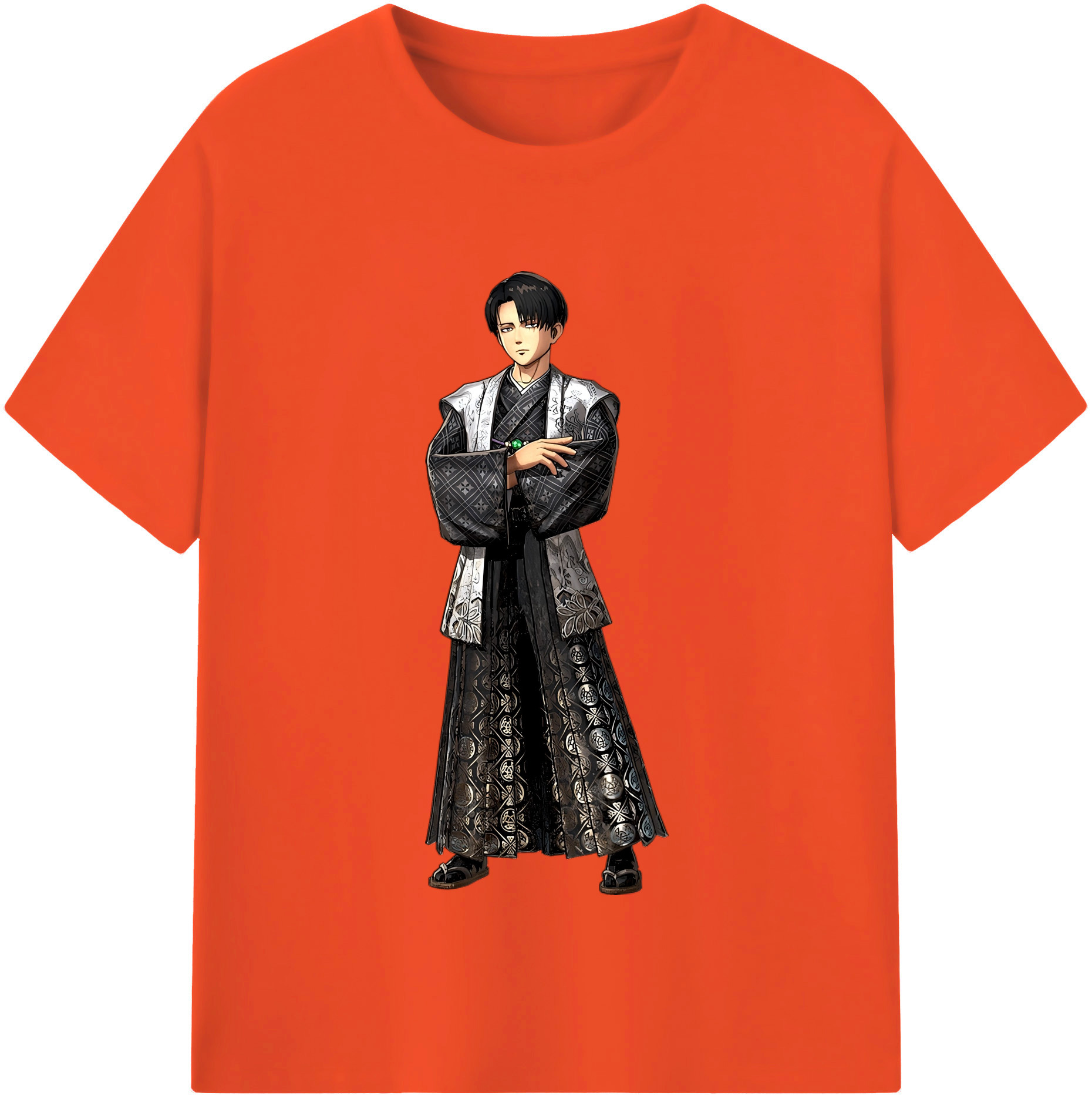 （画像用） 進撃の巨人 リヴァイ·アッカーマン Attack on Titan Levi Ackerman 綿100％半袖Tシャツ（フロントプリント）
