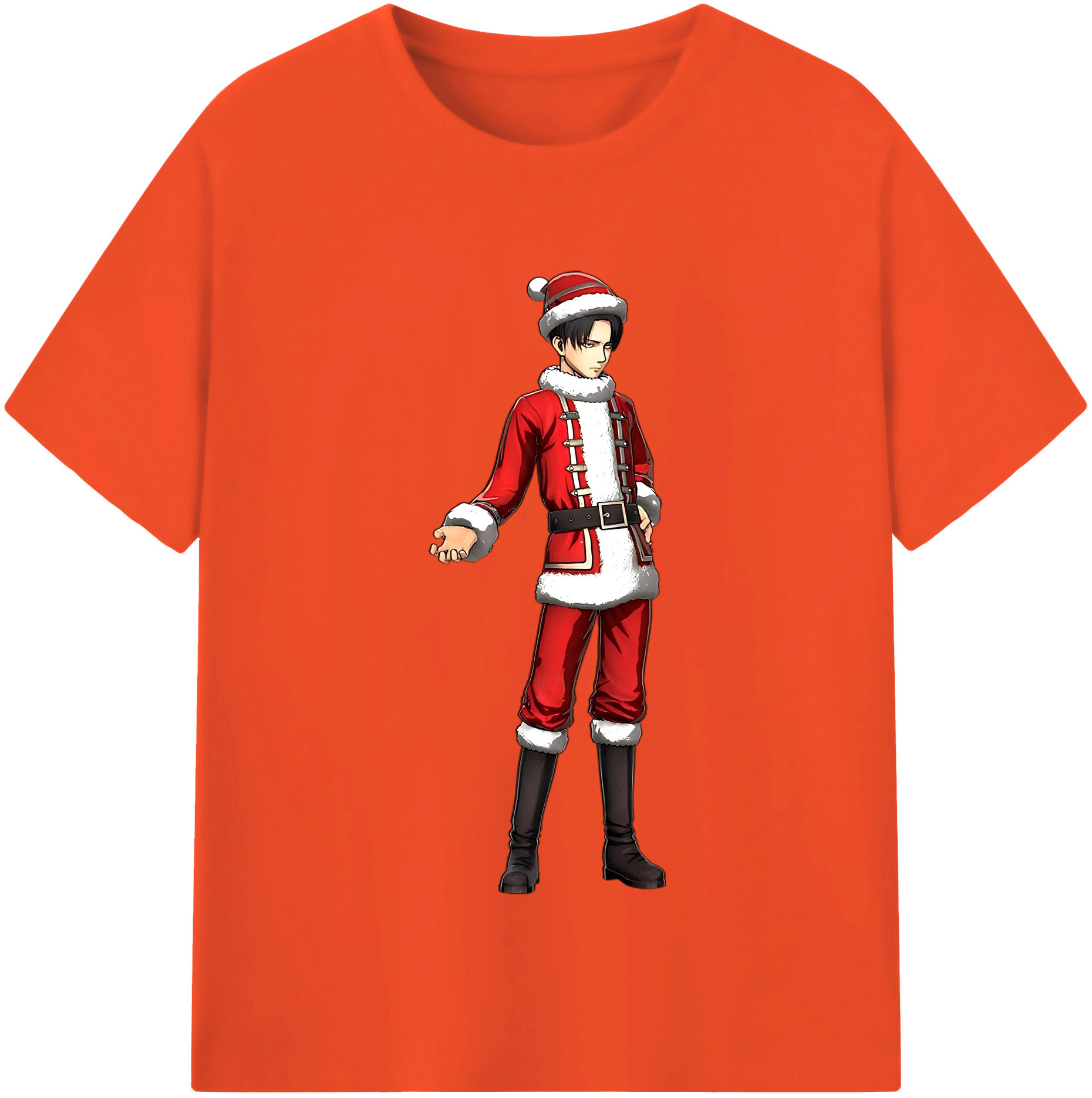 （画像用） 進撃の巨人 リヴァイ·アッカーマン Attack on Titan Levi Ackerman 綿100％半袖Tシャツ（フロントプリント）