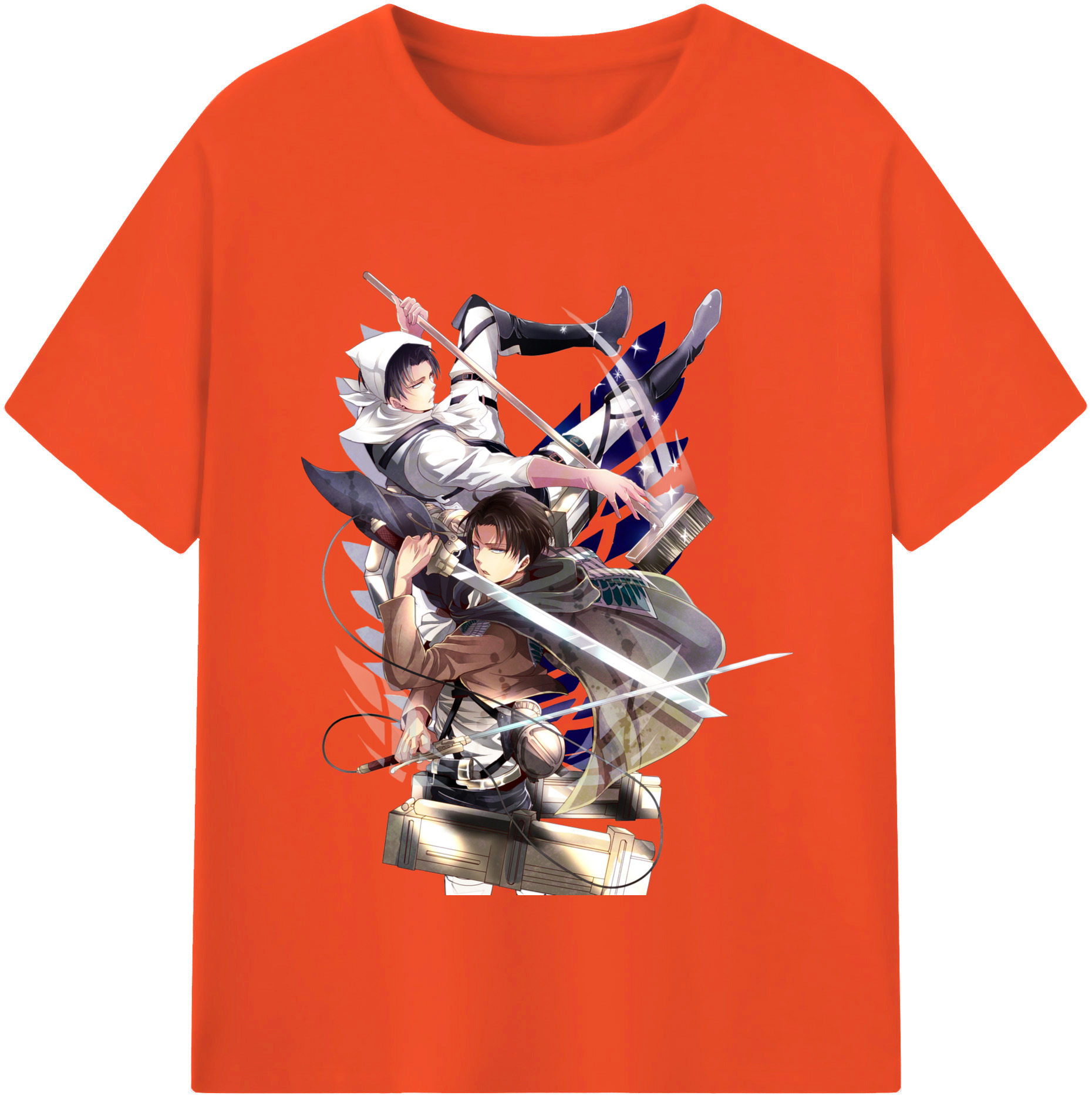 （画像用） 進撃の巨人 リヴァイ·アッカーマン Attack on Titan Levi Ackerman 綿100％半袖Tシャツ（フロントプリント）