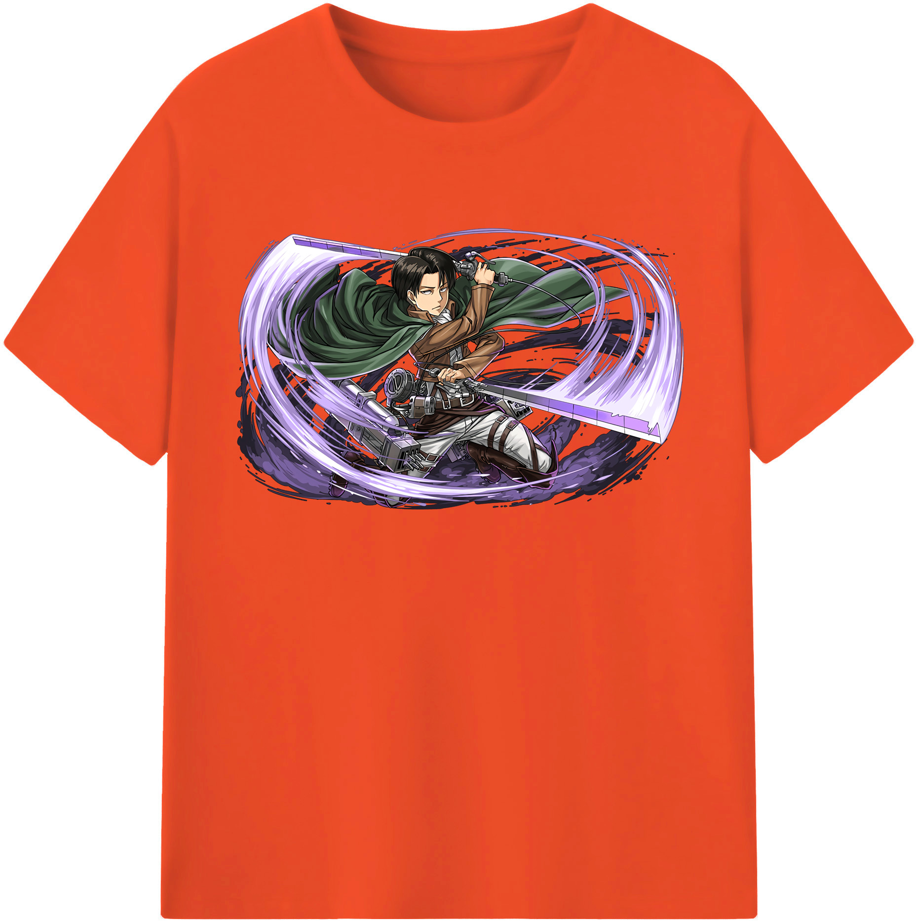 （画像用） 進撃の巨人 リヴァイ·アッカーマン Attack on Titan Levi Ackerman 綿100％半袖Tシャツ（フロントプリント）