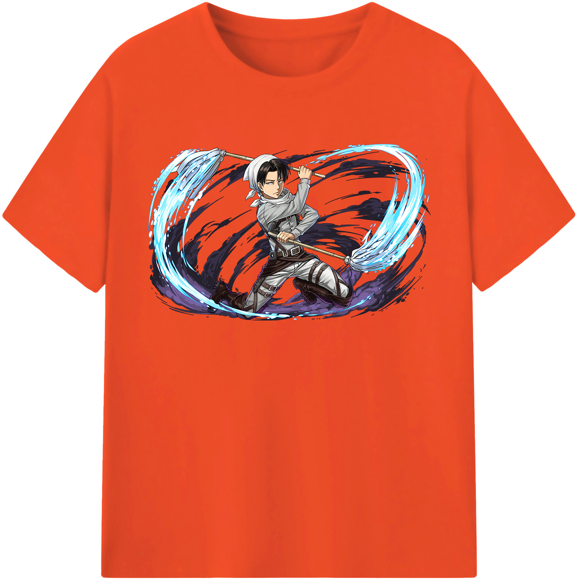 （画像用） 進撃の巨人 リヴァイ·アッカーマン Attack on Titan Levi Ackerman 綿100％半袖Tシャツ（フロントプリント）