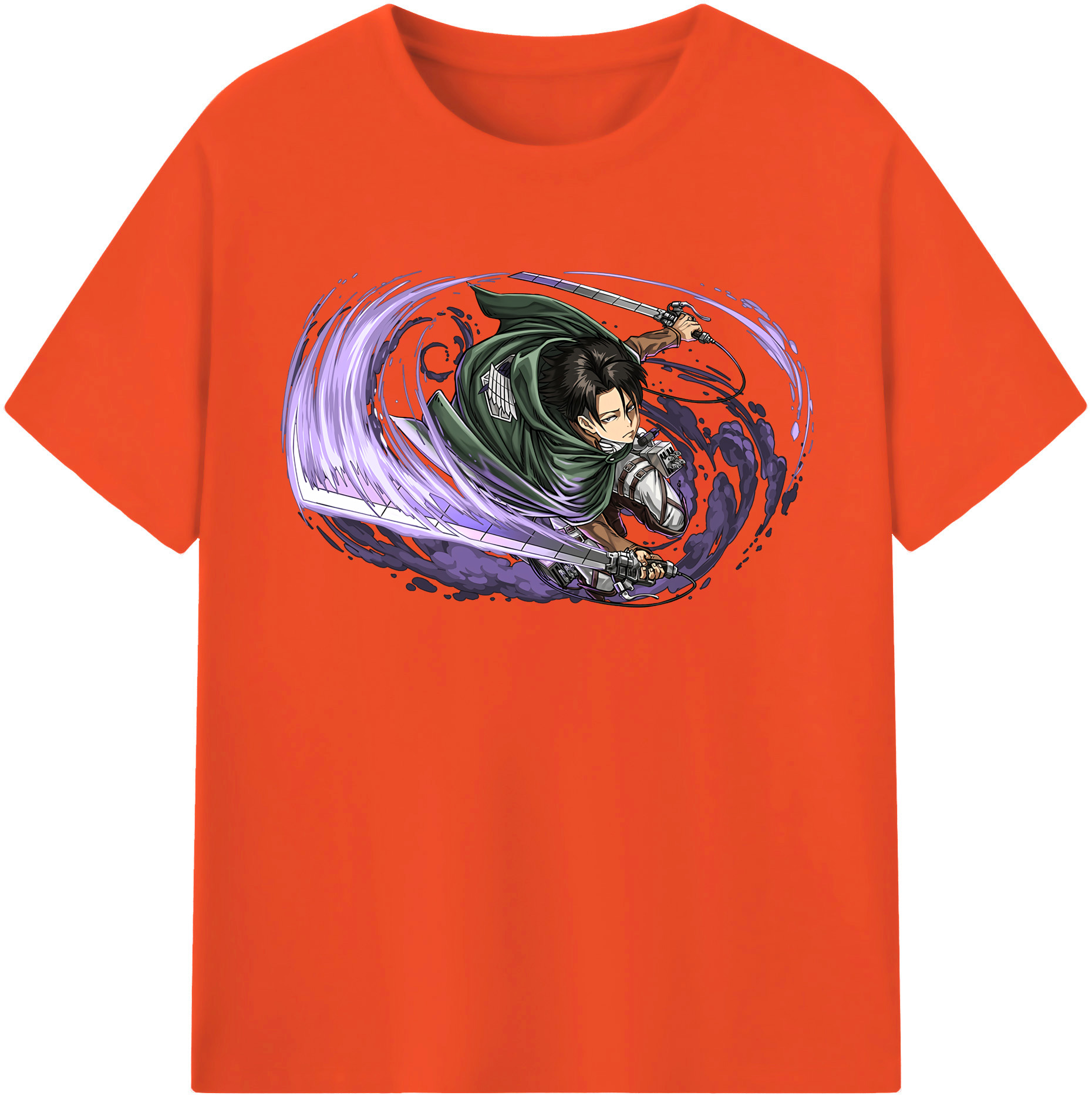 （画像用） 進撃の巨人 リヴァイ·アッカーマン Attack on Titan Levi Ackerman 綿100％半袖Tシャツ（フロントプリント）