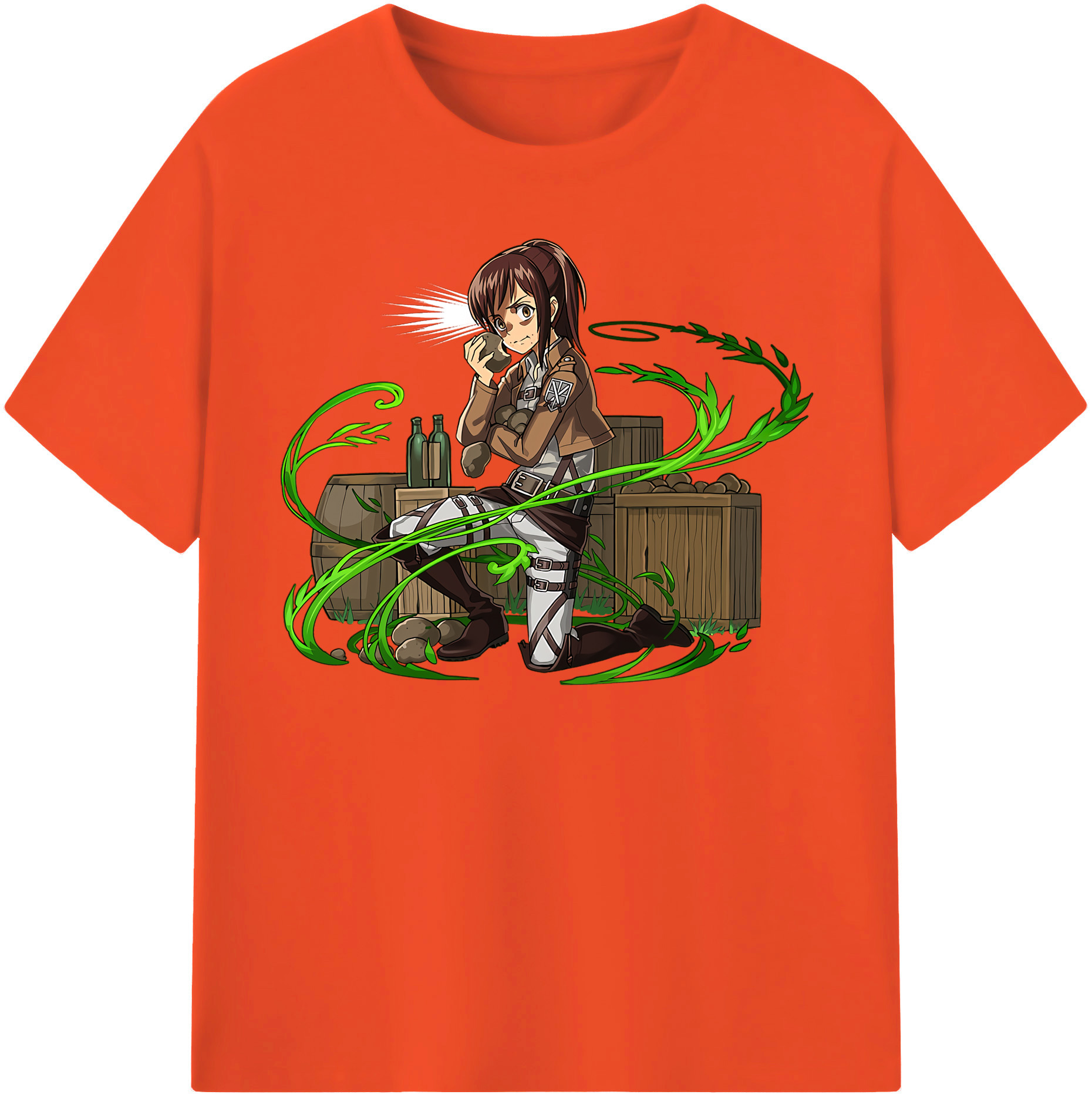 （画像用） 進撃の巨人 サシャ·ブラウス Attack on Titan Sasha Blaus 綿100％半袖Tシャツ（フロントプリント）