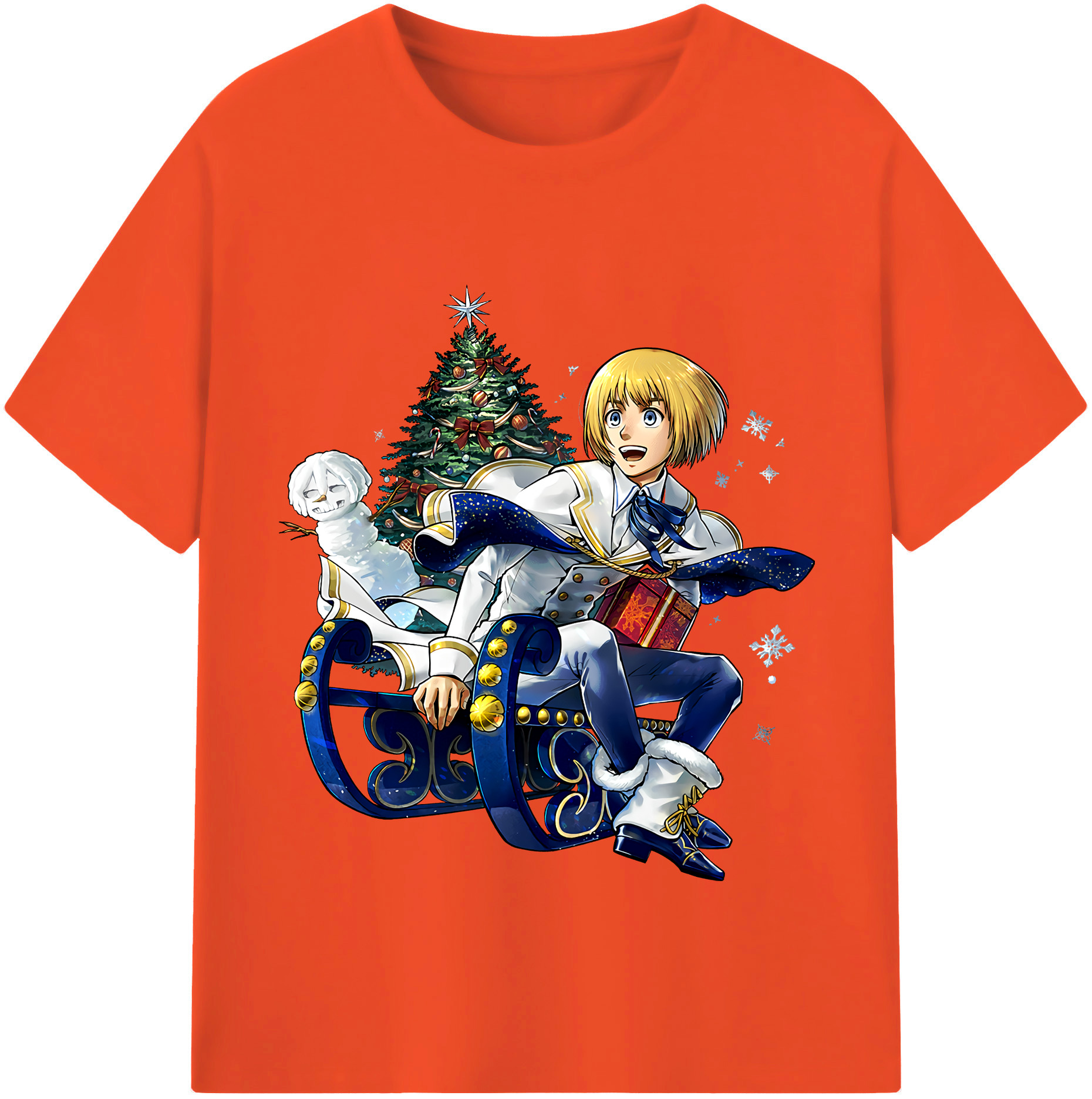 （画像用） 進撃の巨人 アルミン·アルレルト Attack on Titan Armin Arlert 綿100％半袖Tシャツ（フロントプリント）